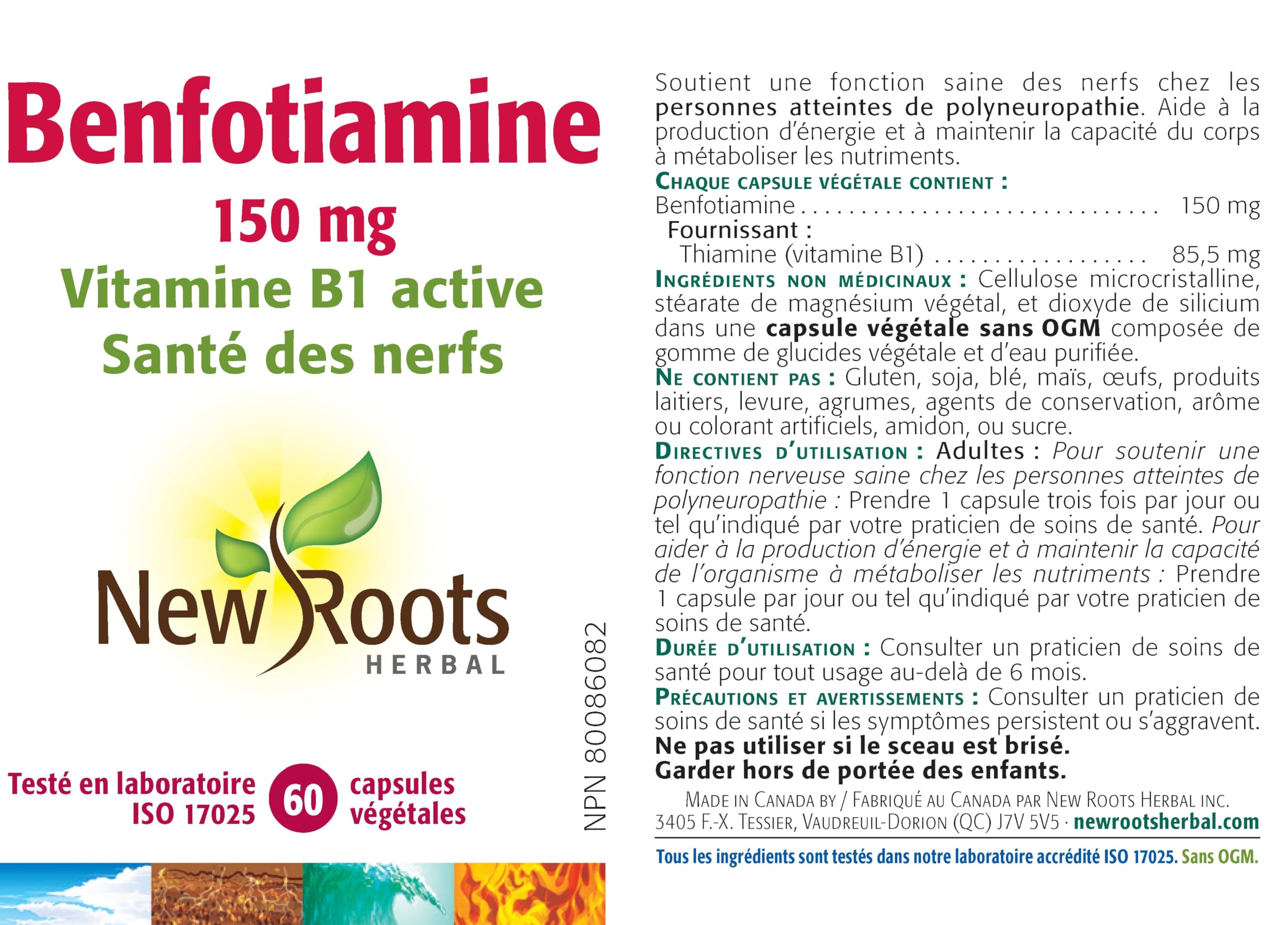 New Roots Herbal Benfotiamine Vitamine B1 150 mg
