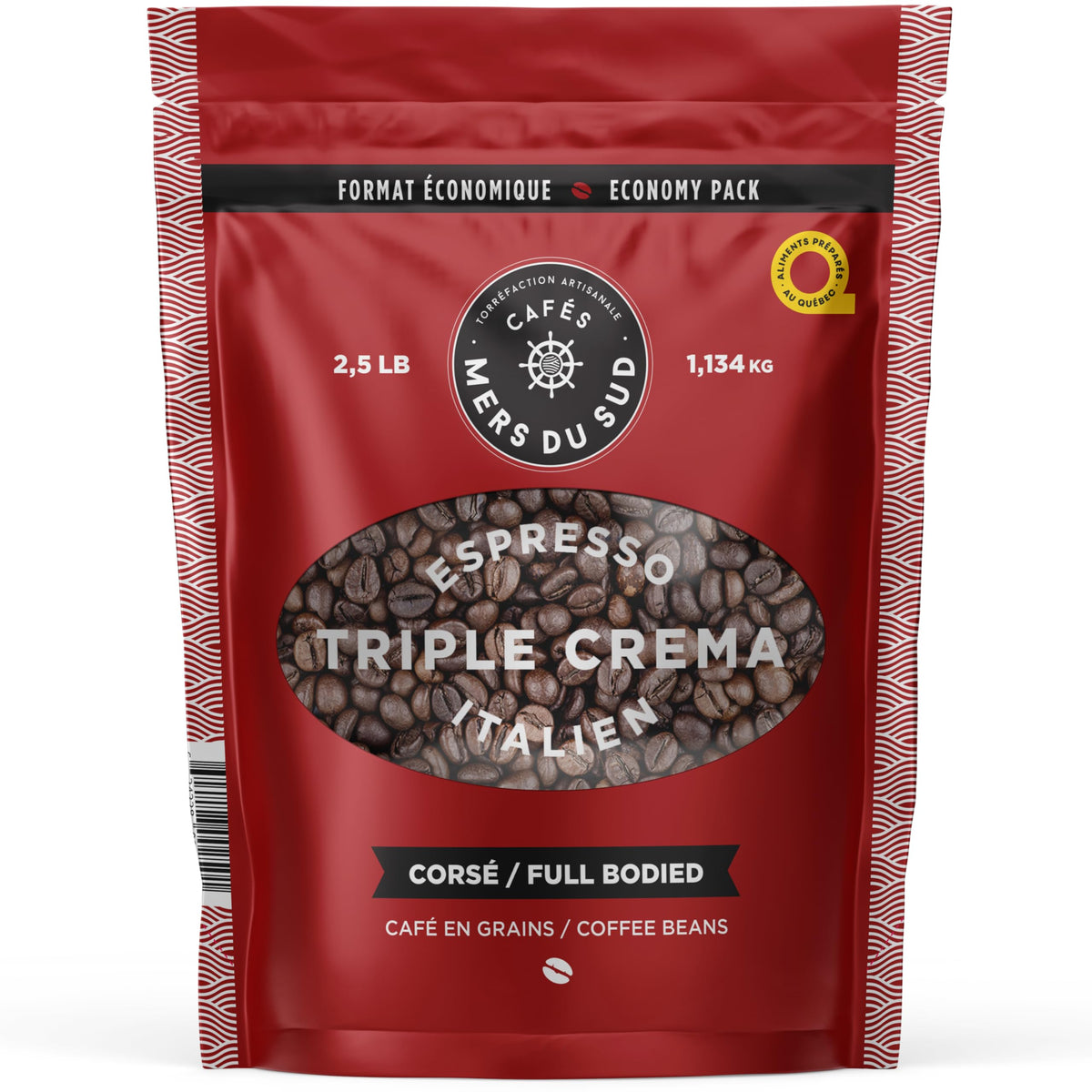 Cafés Mers du Sud Triple Crema Italian Espresso Whole Coffee Beans 1.134 kg