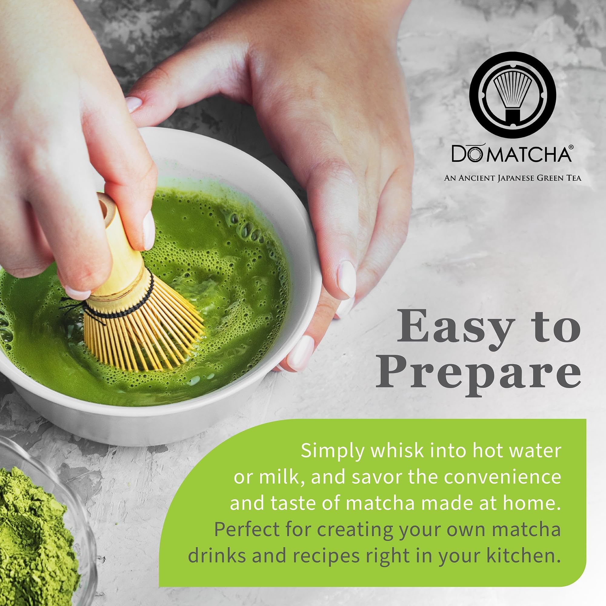 DoMatcha Récolte d'été - Poudre de thé vert matcha japonais pour smoothies, lattes, pâtisseries et créations culinaires - Riche en antioxydants, couleur verte éclatante, certifié casher