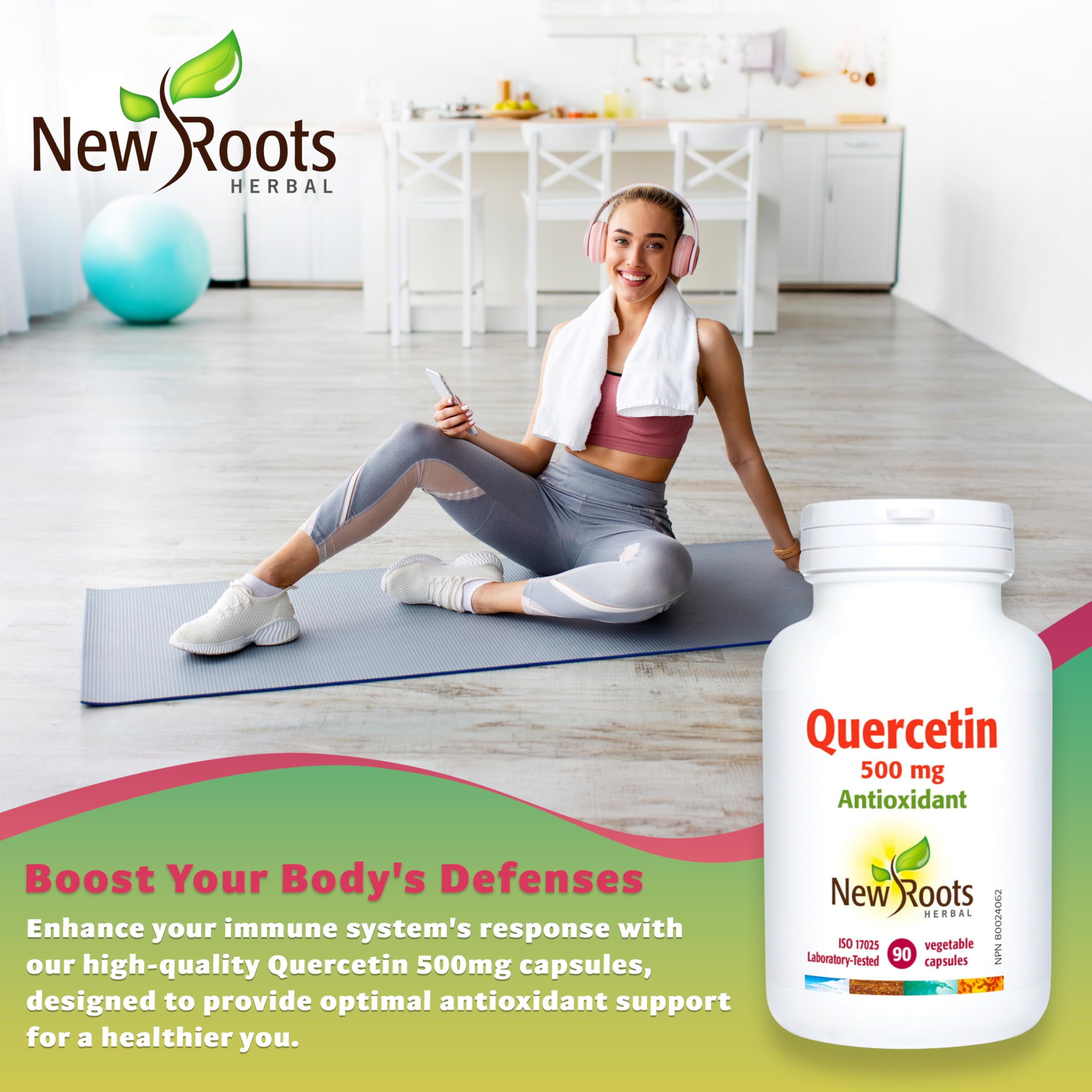 New Roots Herbal - Quercétine en capsules - Antioxydant d'origine végétale - Maintien d'une santé optimale, protection des capillaires, soutien des vaisseaux sanguins et de la circulation - Sans gluten et sans OGM