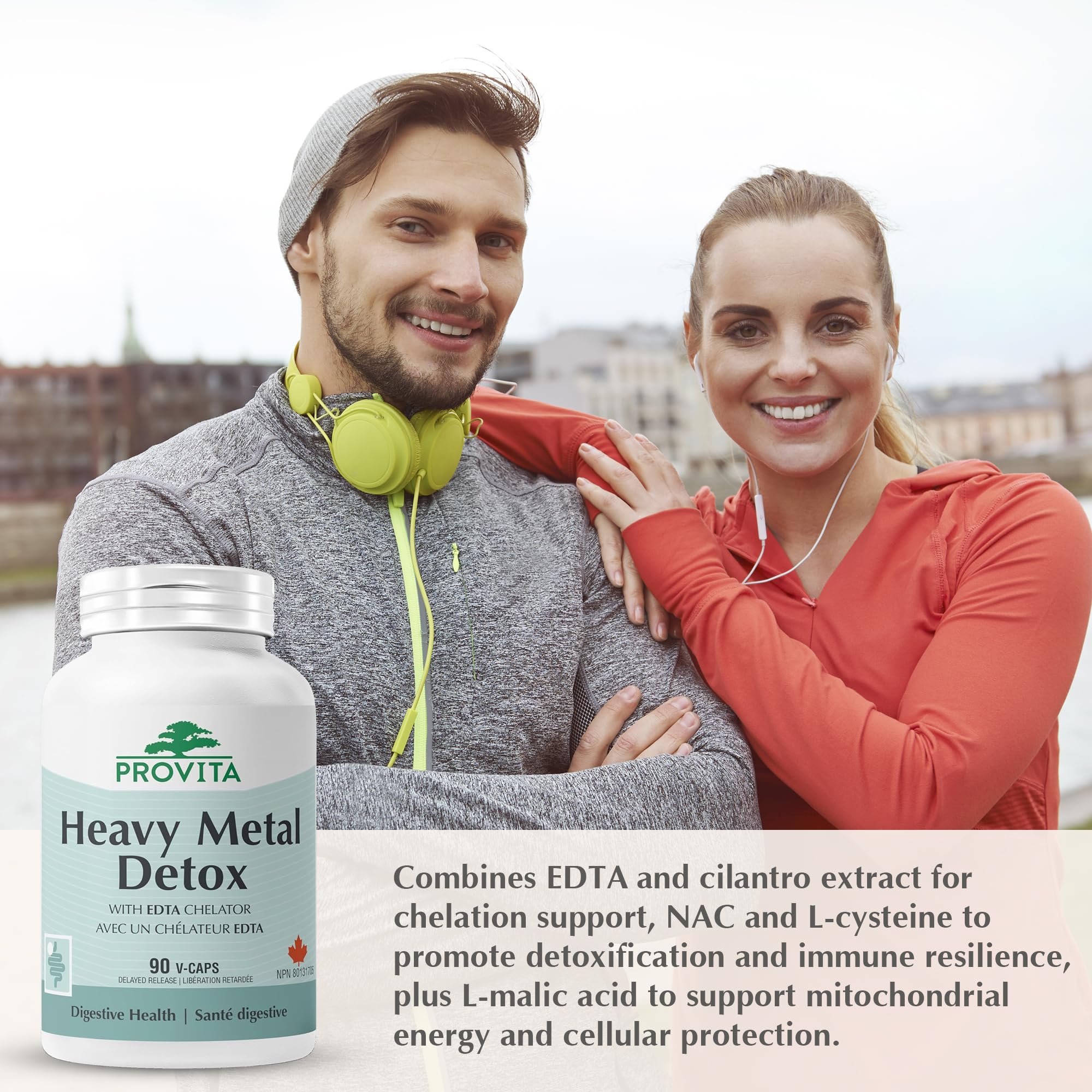 Provita Heavy Metal Detox Supplement with EDTA, Cilantro, NAC, L-Cysteine and Glutathione | Supports Natural Detox Pathways, Antioxidant Defense, and Cellular Health | Vegan, Non-GMO, Delayed Release Capsules | 90 Count