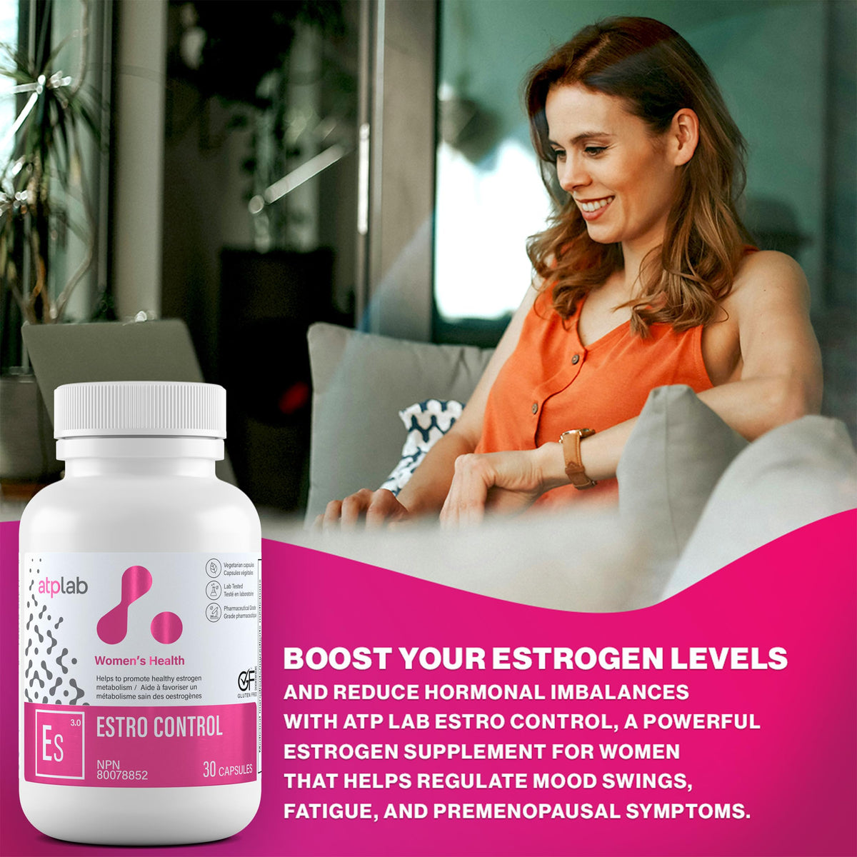atplab Estro Control Capsules, 100 mg DIM, Calcium D-Glucarate, 30 Capsules