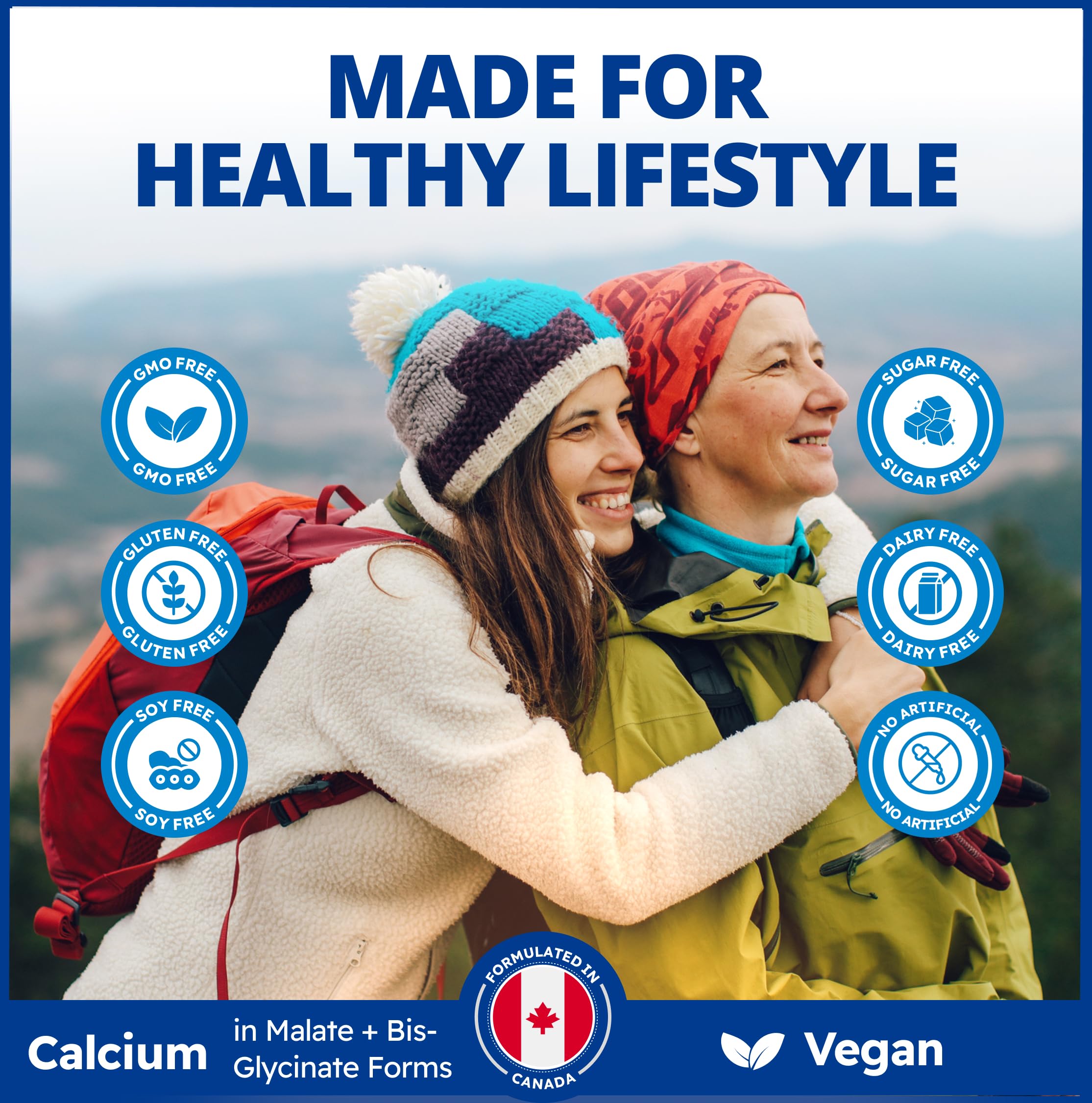 CanPrev Calcium Malate Bis-Glycinate Supplement, 120 Capsules 120-Day Supply - Therapeutic 200mg Elemental - Ideal for Healthy Bones, Teeth, Muscle Cramps and Promote Relaxation - Vegan and Non-GMO