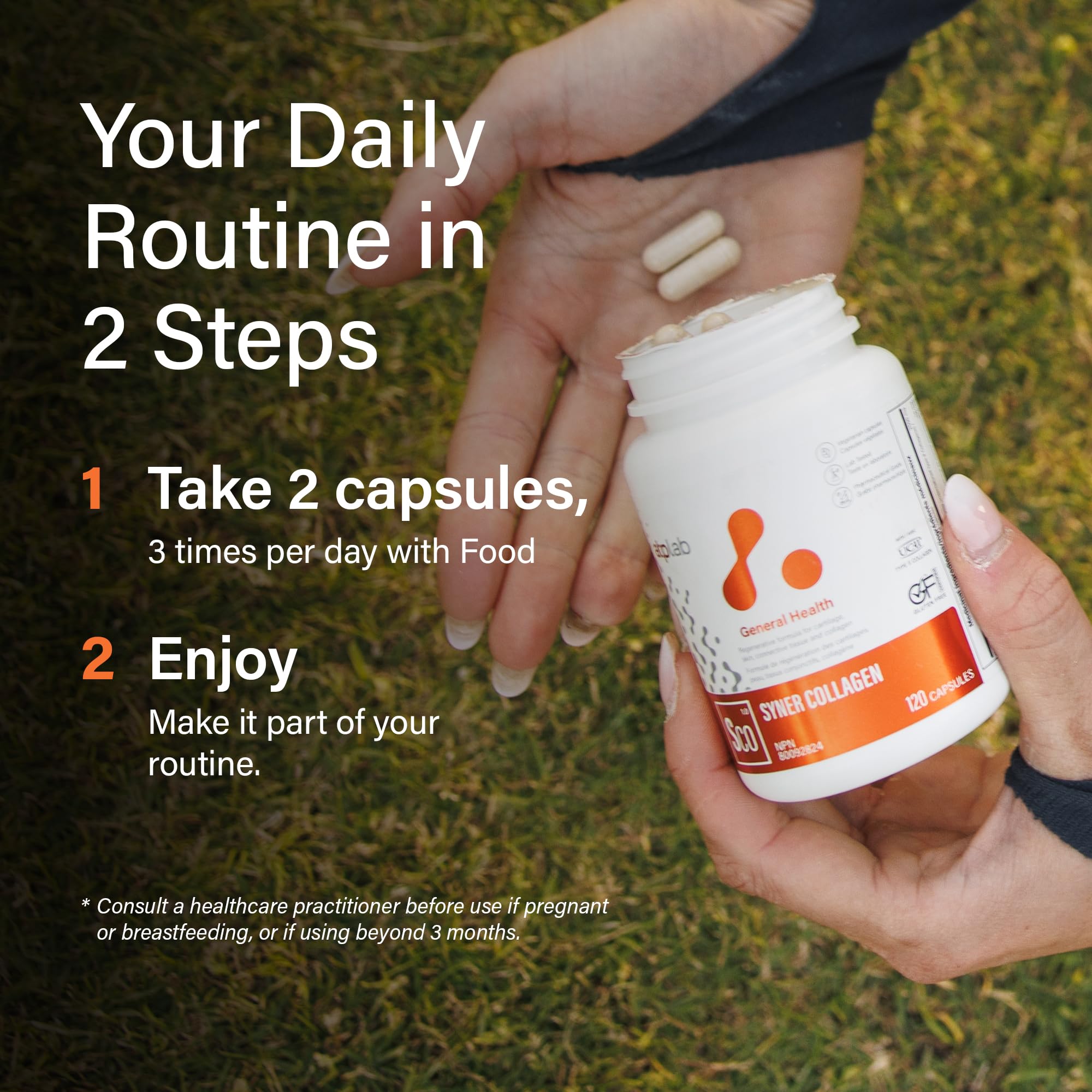 ATP LAB - Syner Collagen 120 Capsules - Collagen Supplements Capsules - Joint Health - Knee Joint Pain Relief and Cartilage Repair Supplement
