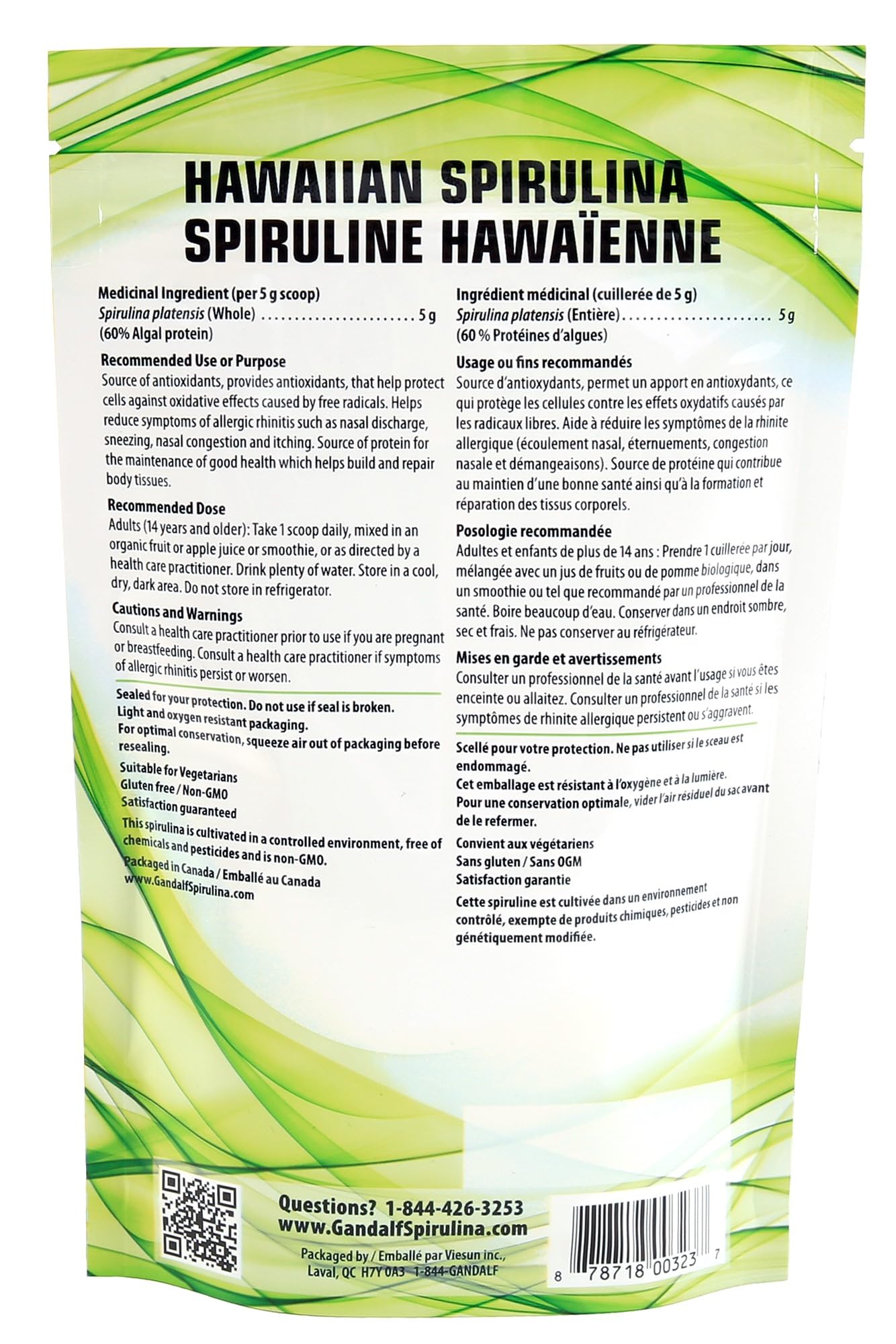 Gandalf Certified Organic Spirulina Powder