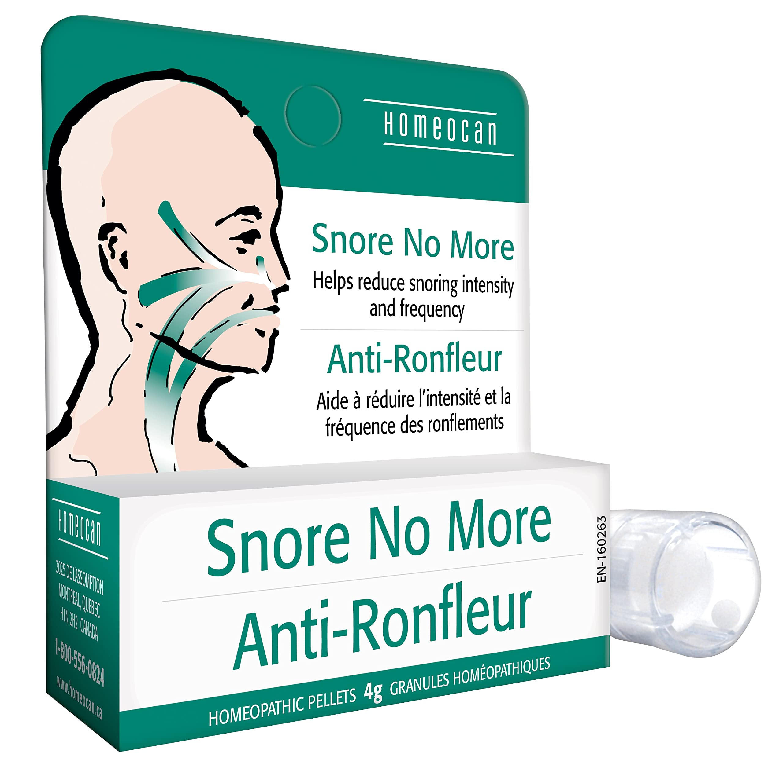 Homeocan Snore No More Combination Pellets 4g, Supports Peaceful Night & Quiet Rest, Homeopathic Formula for a Restful Sleep, Helps Ease Nasal Blockage & Throat Discomfort, Snoring Aid for Men & Women