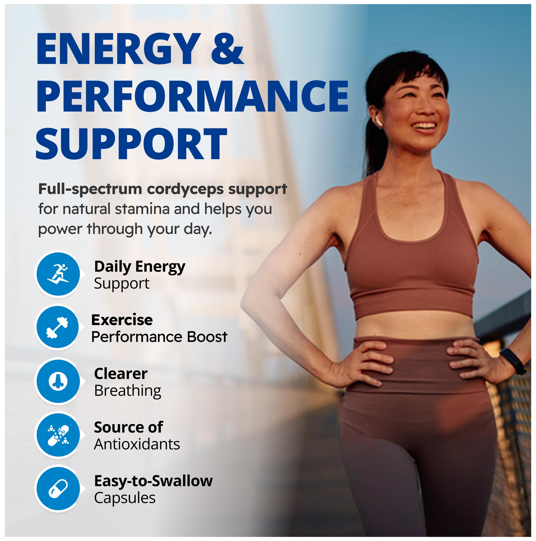 CanPrev Cordyceps Supplément de champignons à spectre complet 60 capsules végétaliennes, approvisionnement de 2 mois, corps fructifère et stroma cultivé biologiques, soutient la vitalité quotidienne, l'énergie, l'endurance, végétalien, sans gluten
