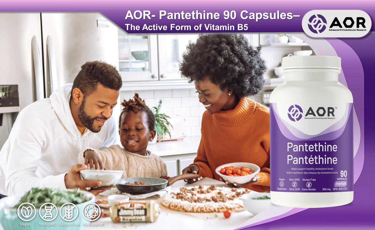 AOR Pantethine Capsules, 300 mg, Vegan, Supports Good Health, 90 Pack