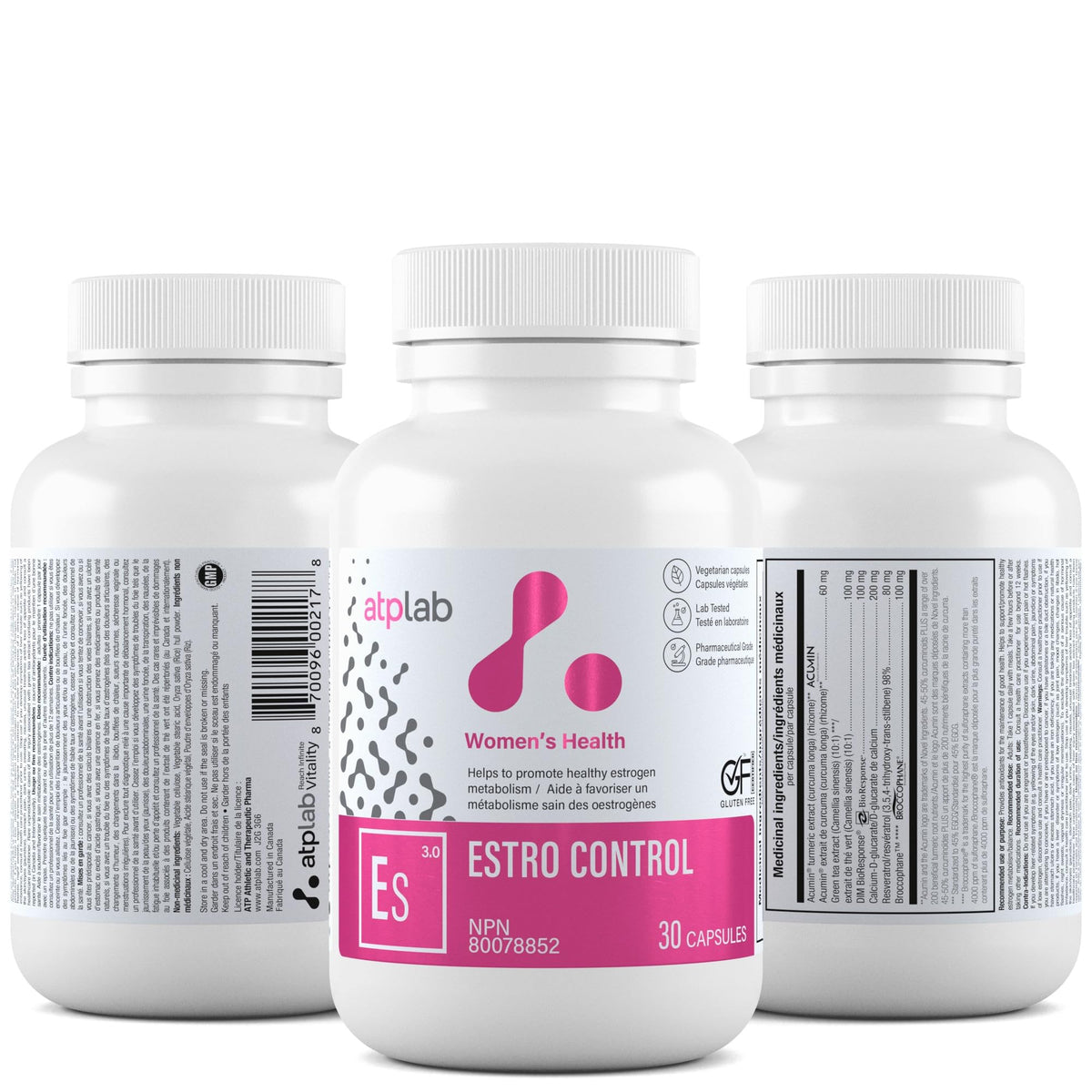 atplab Estro Control Capsules, 100 mg DIM, Calcium D-Glucarate, 30 Capsules