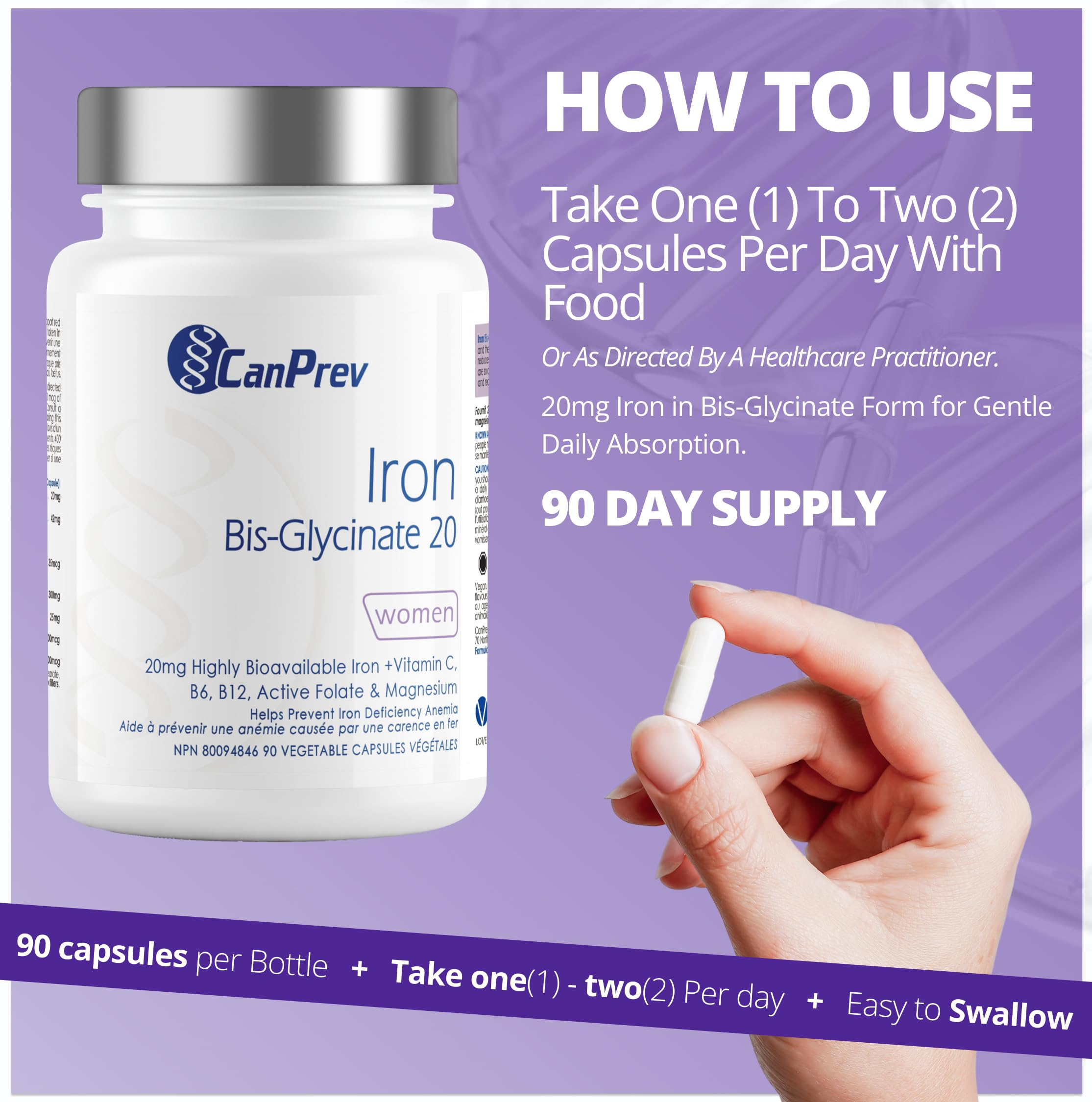CanPrev Bisglycinate de fer 20mg