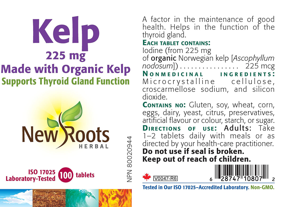 New Roots Herbal - Kelp 225 mg Made with Organic Kelp