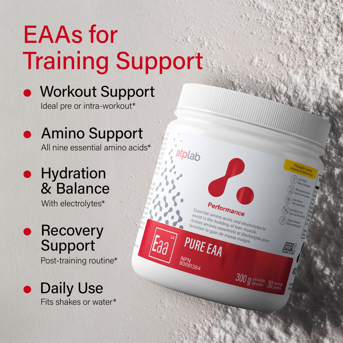 atplab Essential Amino Acids Powder, Pineapple Coconut, 300g, 30 Servings