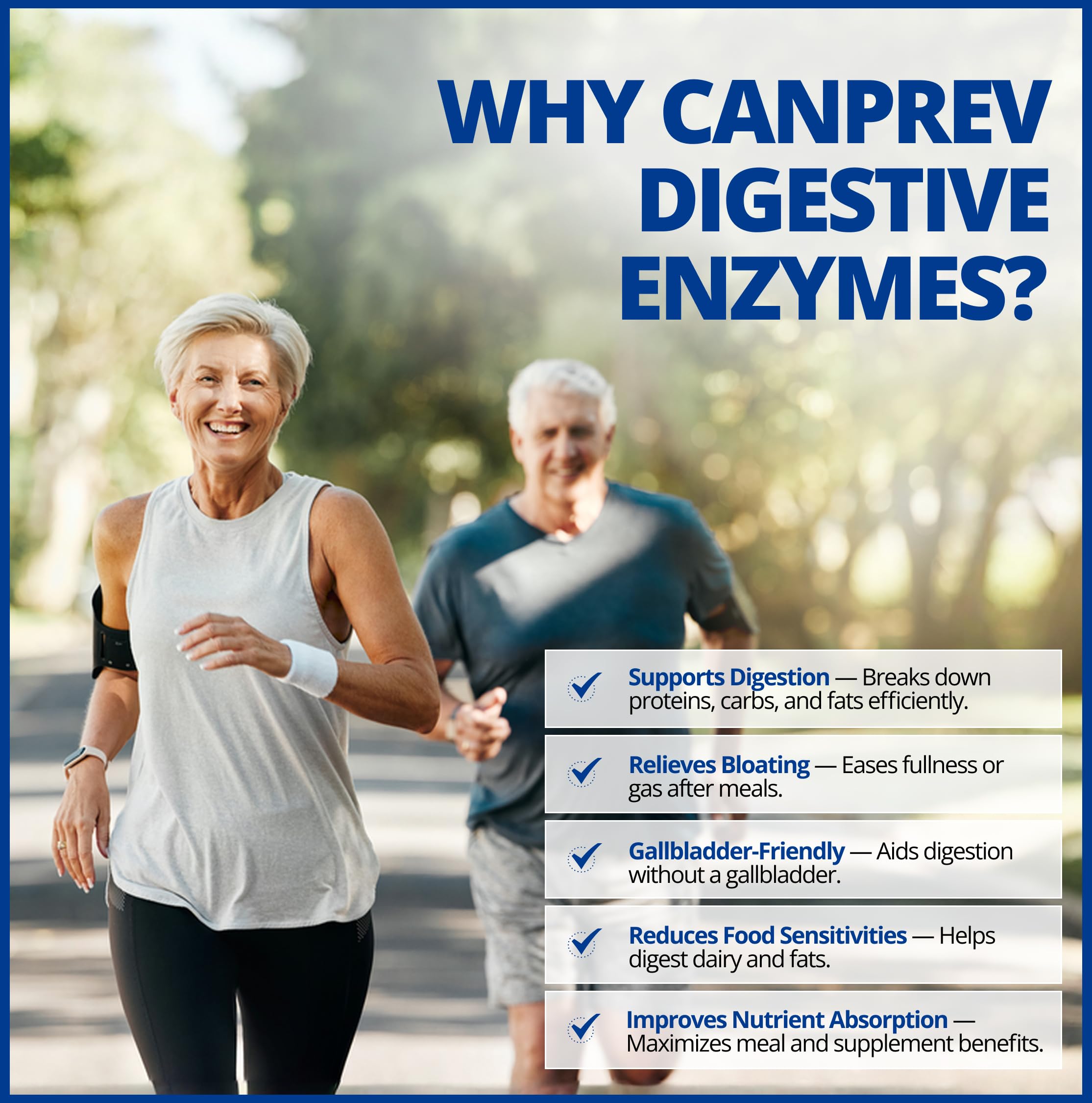 CanPrev - Digestive Enzymes Supplement, 90 Capsules 30-Day Supply - Full Spectrum of 11 Digestive Enzymes for Stomach Gas, Digestion, Indigestion and Bloating Relief - Helps Break Down Proteins