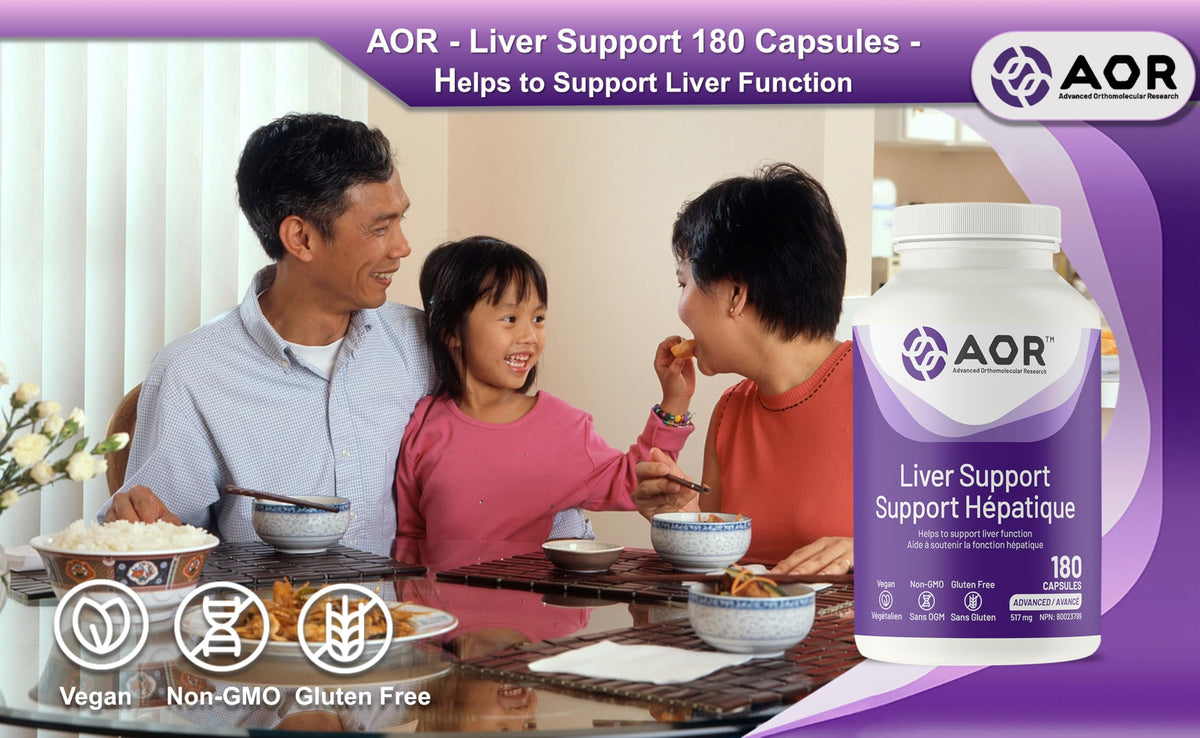 AOR Liver Support Supplement, Milk Thistle 40% Silymarin, NAC, 180 Capsules