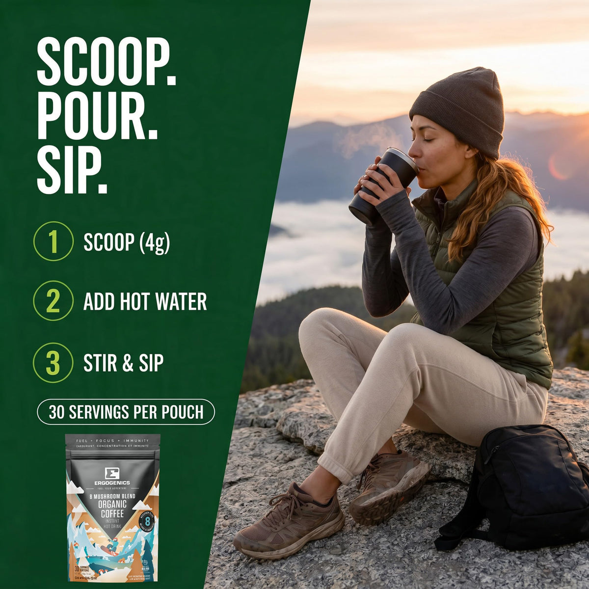 Ergogenics Nutrition 8 Mushroom Blend Powder