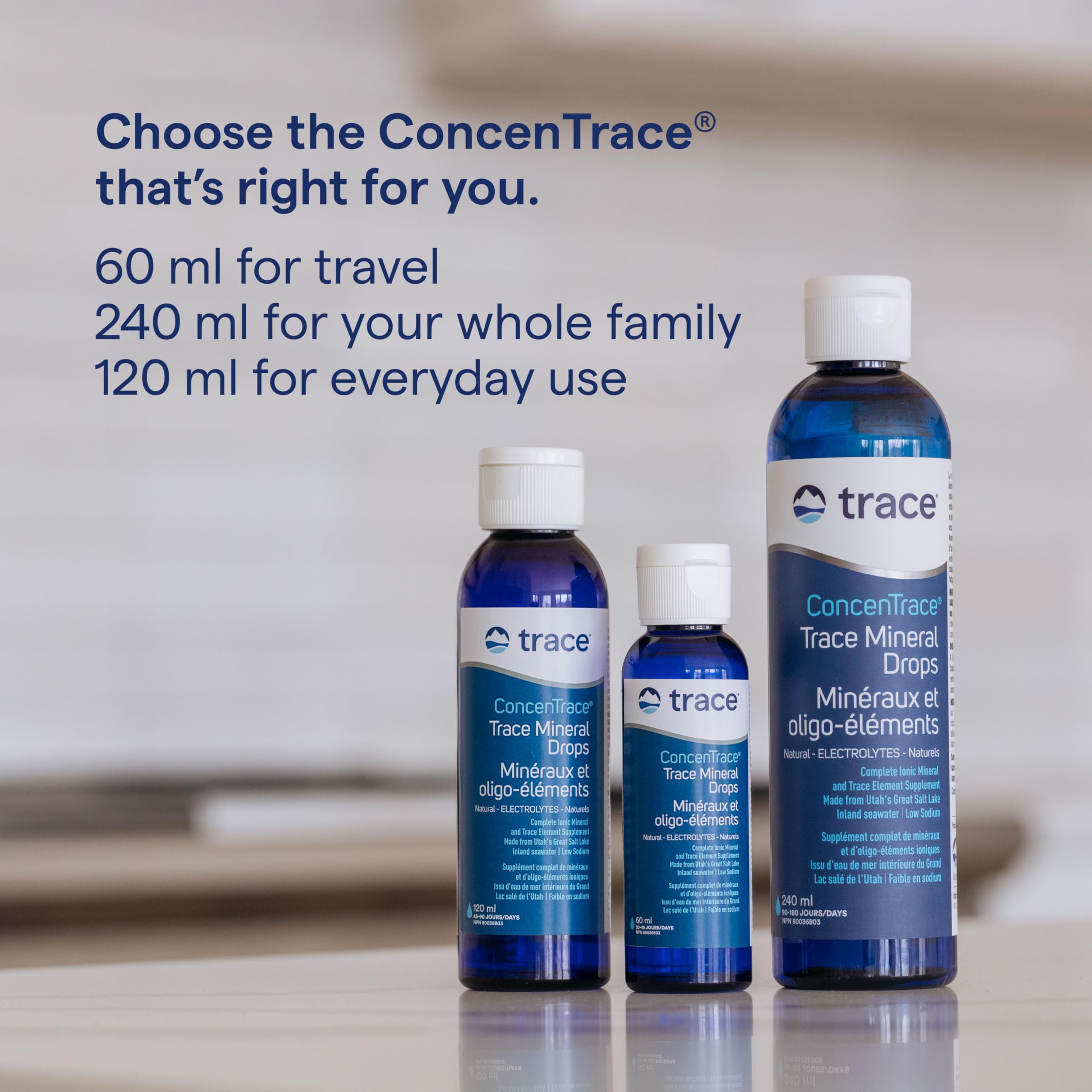 Trace Minerals ConcenTrace Drops | 240 ML, 96 Day Supply | Full Spectrum Minerals | Ionic Liquid Magnesium, Chloride, Potassium | Low Sodium | Energy, Electrolytes, Hydration