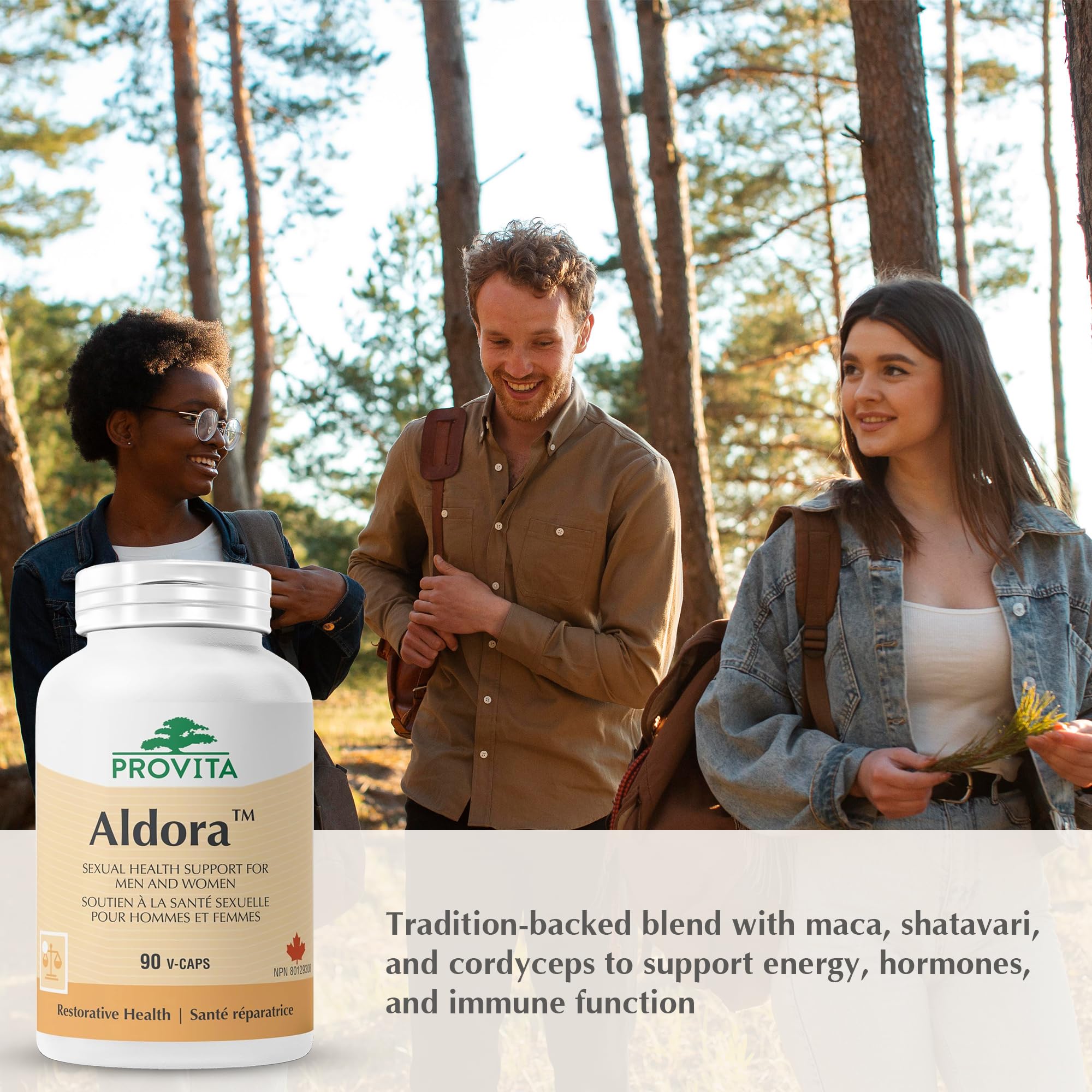 Aldora Complément Naturel pour la Santé Sexuelle, l'Énergie et le Soutien Hormonal – Maca, Shatavari, Cordyceps, L-Arginine – Végan, Sans OGM – 90 Gélules