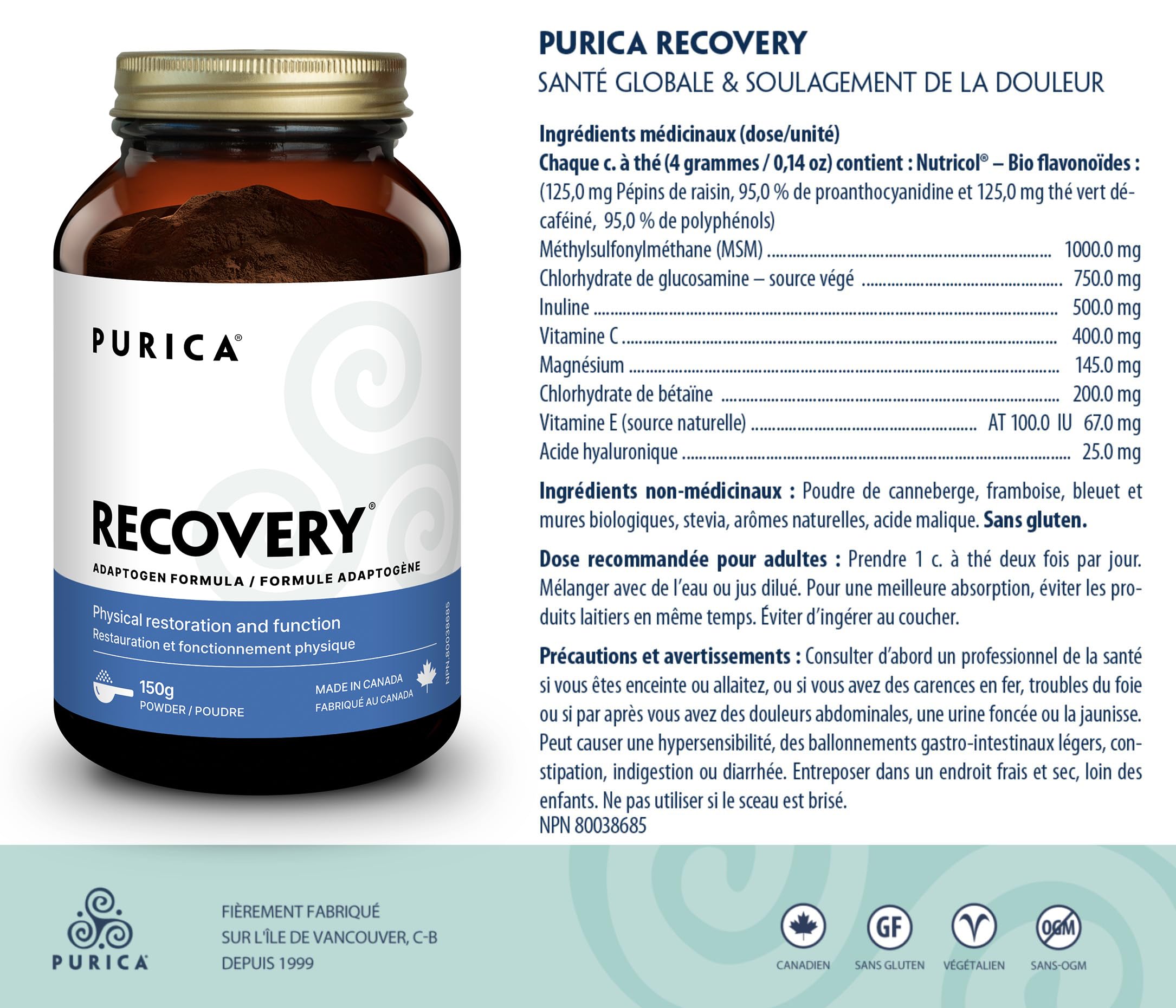 PURICA - Récupération - Au-delà du soulagement de la douleur