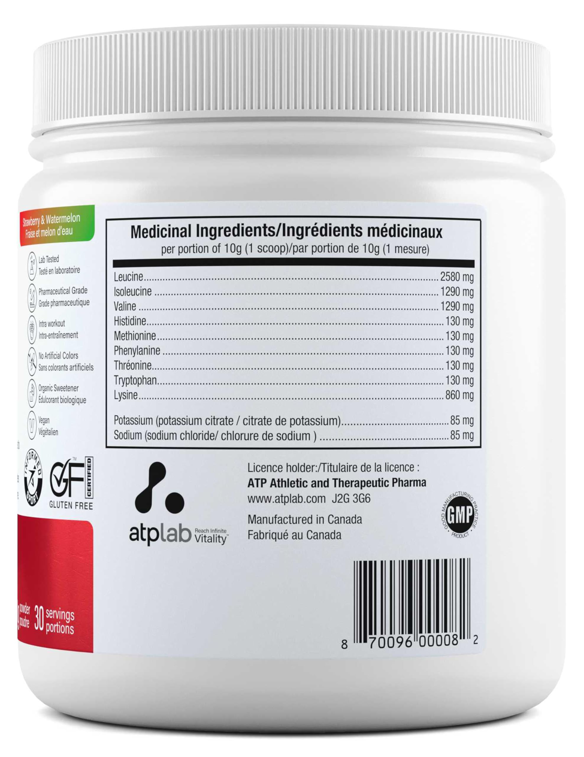 ATP LAB - Pure EAA en Poudre 300g (Saveur Framboise) - Supplément EAA - Poudre d'Acides Aminés Essentiels - Développement Musculaire - Récupération Musculaire