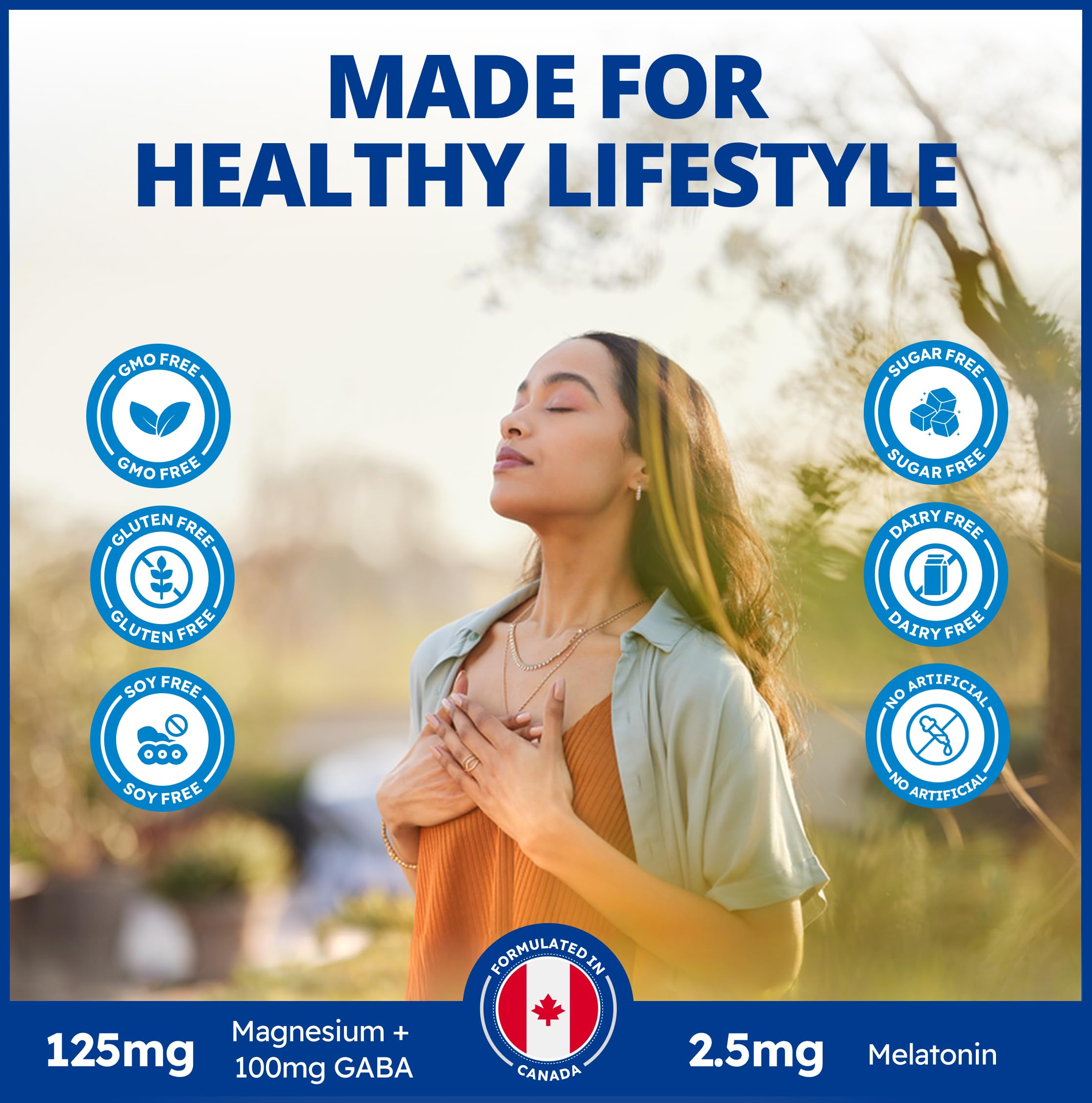 CanPrev Magnesium Bisglycinate Chelated + GABA & Melatonin, 120 Veg Caps, 120-Day Supply, Supports Restful Night, Muscle Function, Promote Relaxation & Balanced Sleep-Wake Cycle, Vegan, No GMO, Gluten