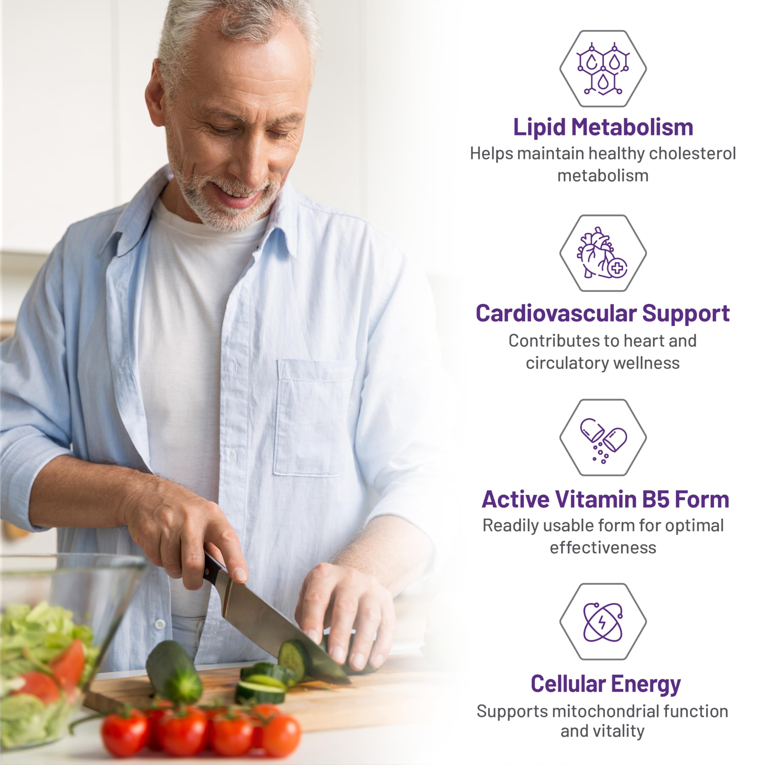 AOR - Pantéthine 300 mg Supplément végétalien, 90 capsules pour 30 jours - Forme active de vitamine B5 (acide pantothénique) - Soutient la fonction surrénale et le taux de cholestérol - Idéal pour le soin du foie et le bien-être général