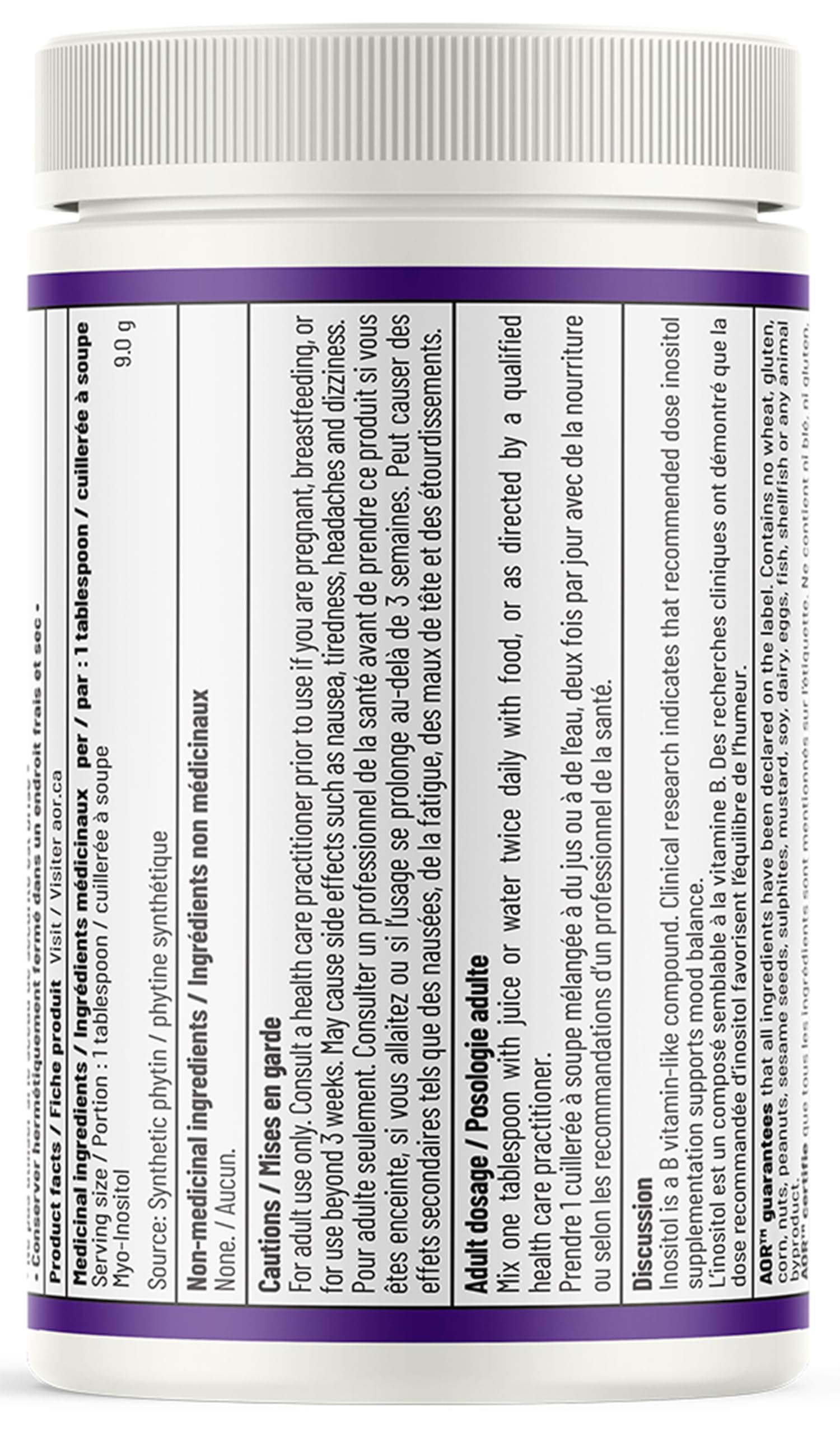 AOR Inositol Powder 500g, Myo-Inositol Supplement Powder 56-Servings - Supports Cognitive Function, Hormonal Balance & Cellular Health - Myo-Inositol for Women - Pure Inositol Supplement for Vitality