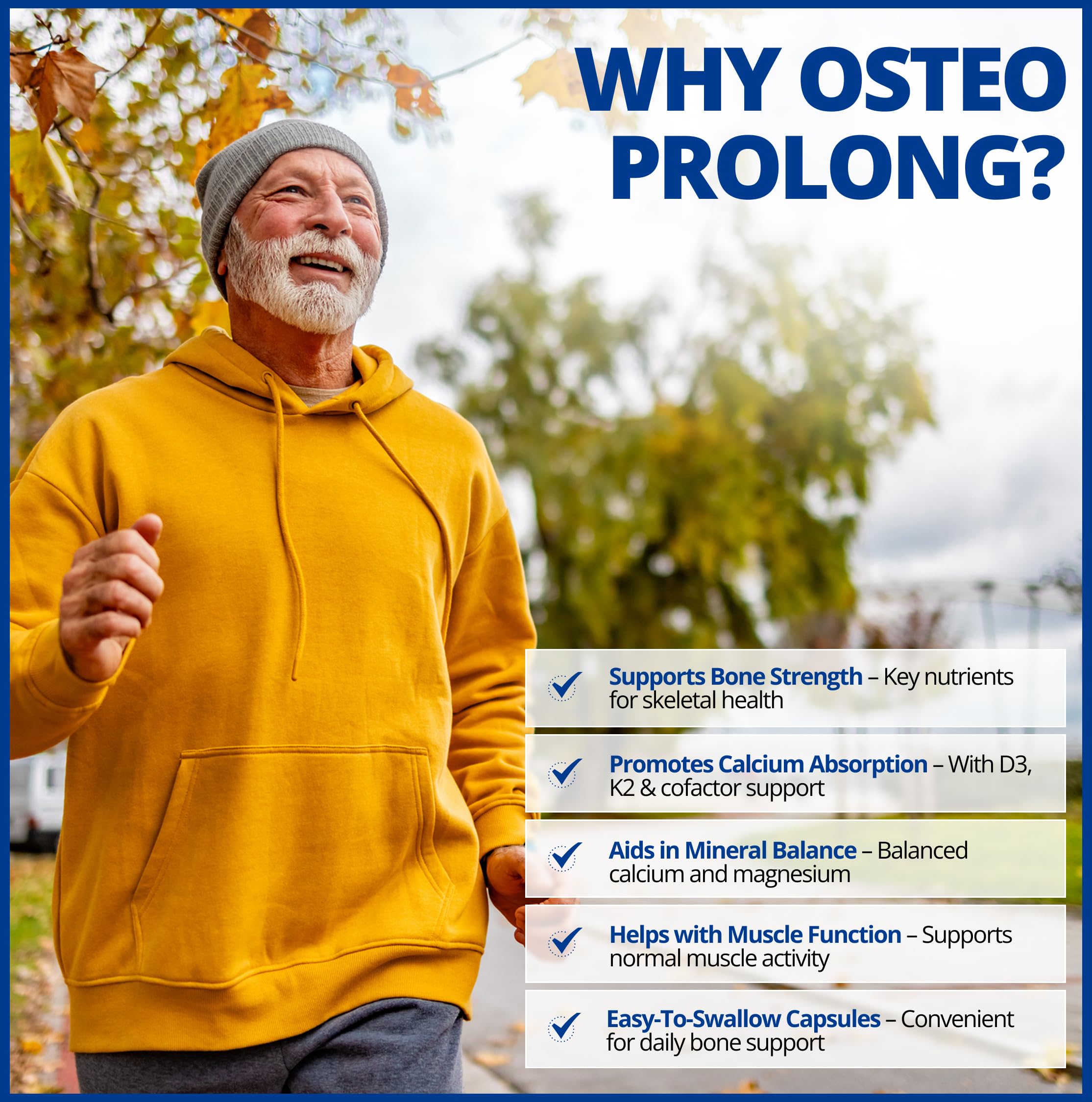 CanPrev Ostéo Prolong, 120 V-Caps, pour 30 jours, Contient du Calcium, du Bisglycinate de Magnésium, du Zinc, des Suppléments de Bore et des Vitamines D3 et K1, Contribue au maintien d'os et de dents sains chez l'homme et la femme