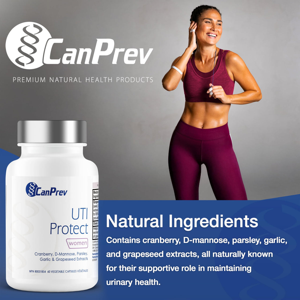 CanPrev UTI Protect, Cranberry Supplement, D-Mannose, 60 Capsules, Non-GMO