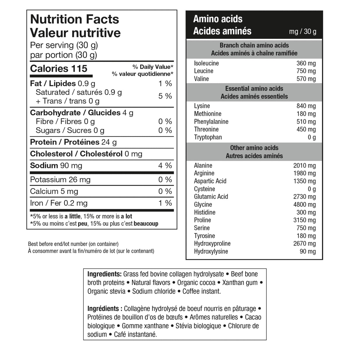 atplab Supreme Beef Protein Powder, Bone Broth Collagen, Mochaccino, 850g