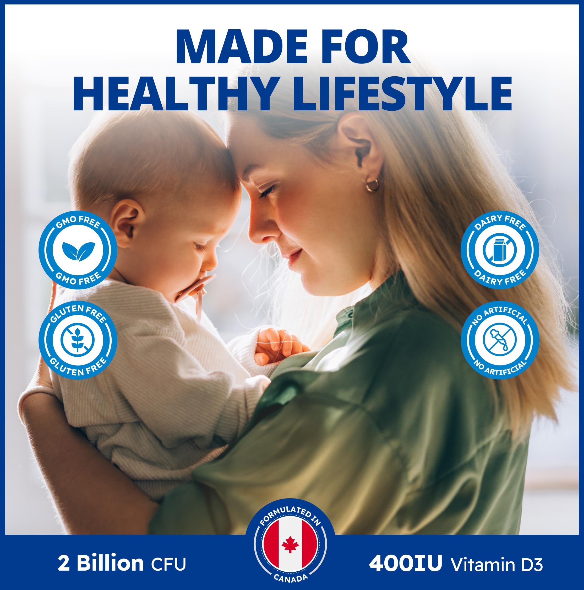 CanPrev Pro-Biotik Infant Drops 50-Day Supply - 2 Billion CFU with 400IU Vitamin D3, Probiotic Supplement for Babies & Kids to Support Digestive Wellness, Bone Strength, Healthy Teeth & Immune Health