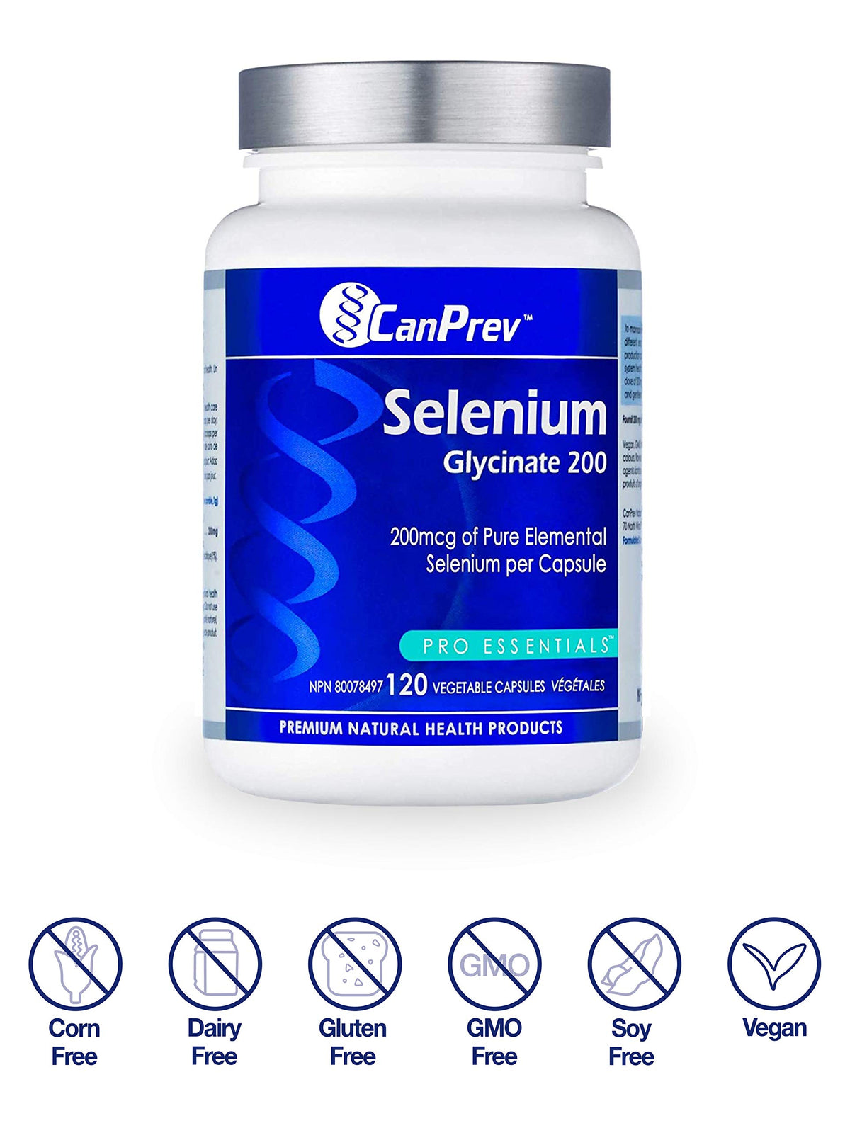 CanPrev Selenium Glycinate, 200mcg, 120 Capsules, 4 Month Supply