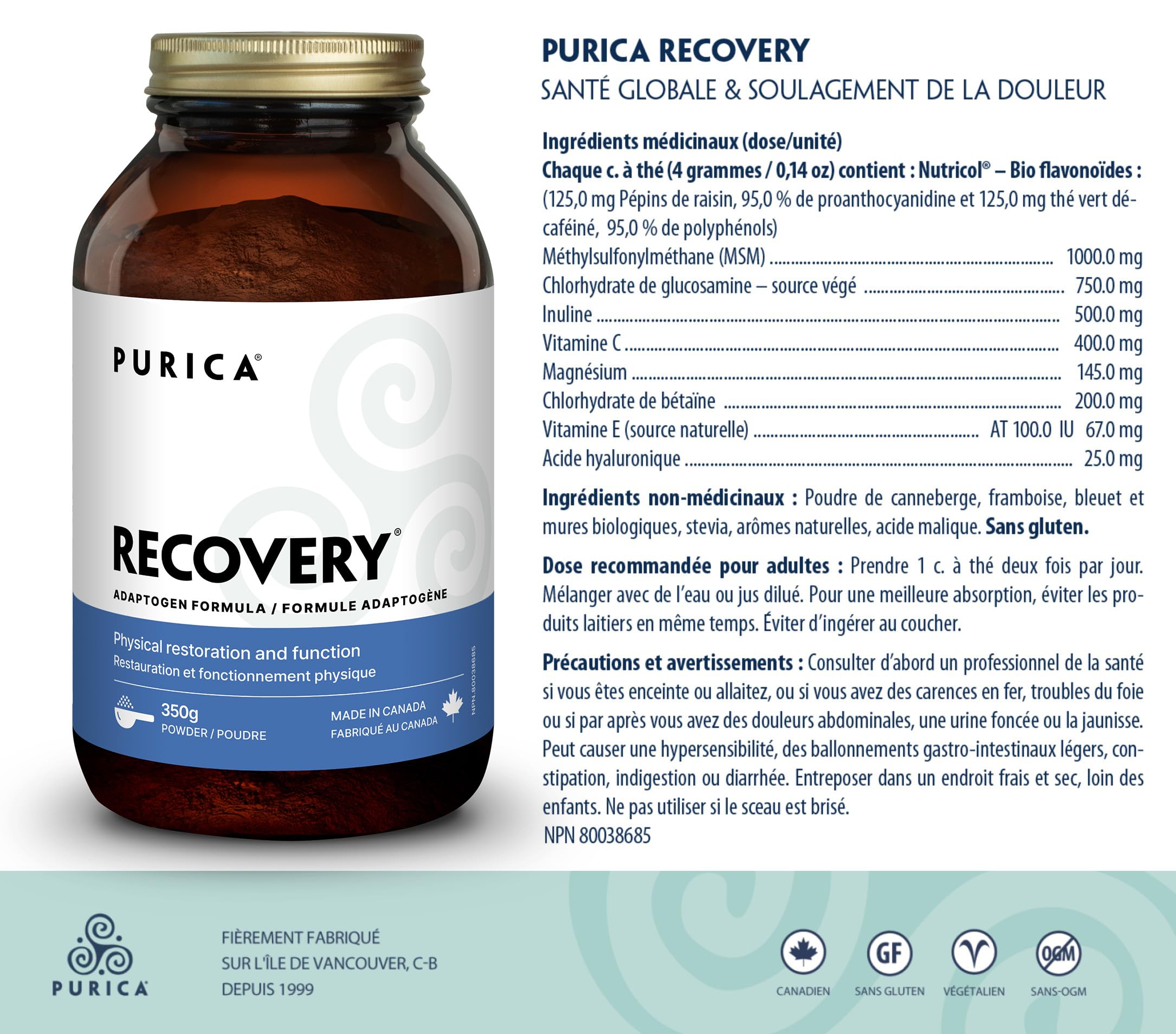 PURICA - Récupération - Au-delà du soulagement de la douleur