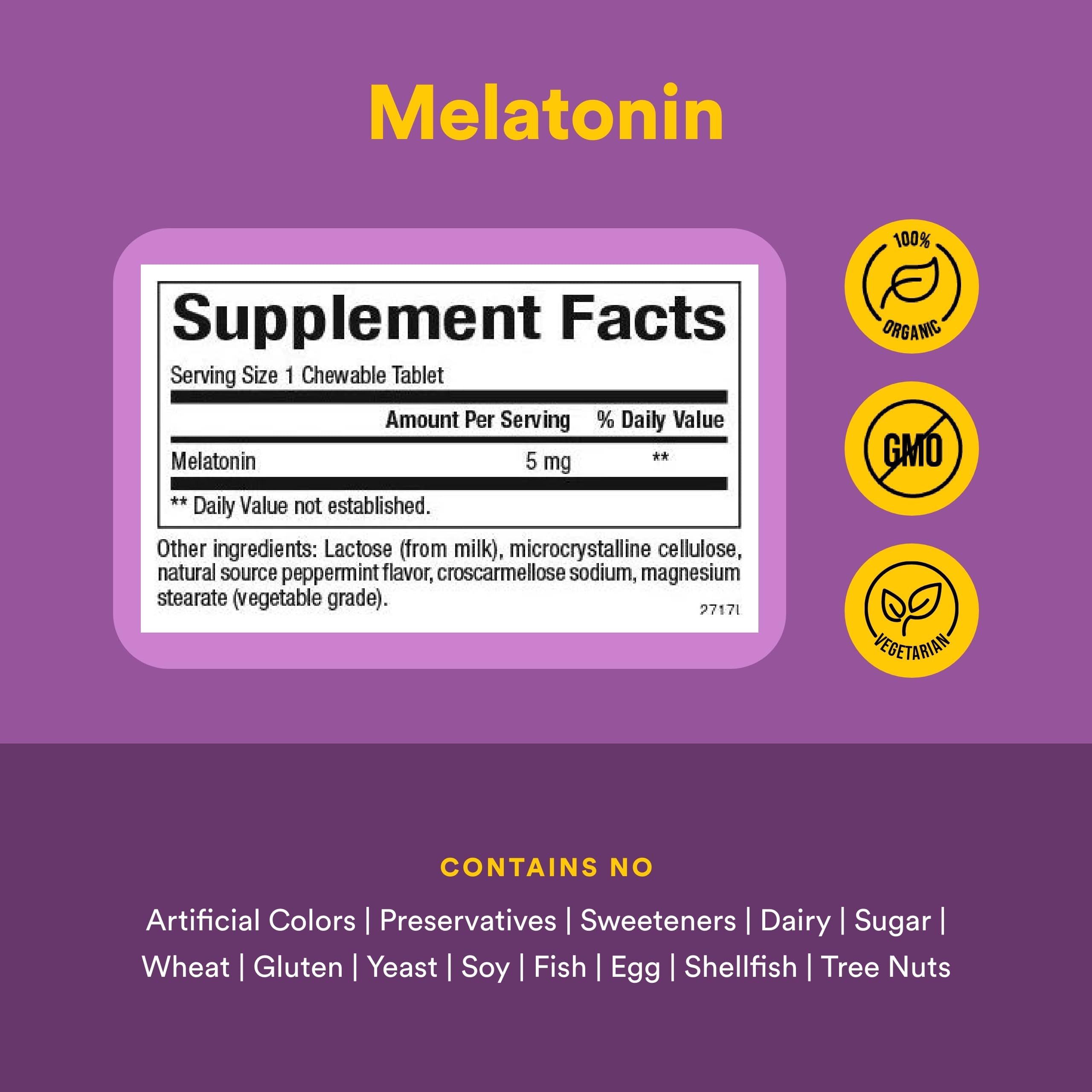Natural Factors Melatonin 5 mg, 180 sublingual tablets