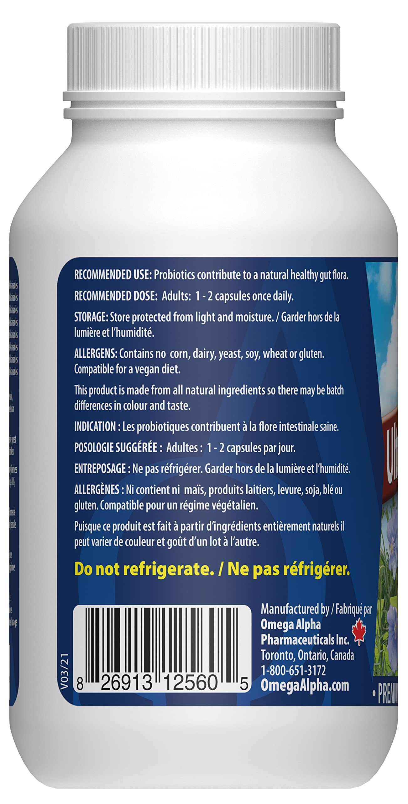 Ultra Probiotic Plus, 60 Vcapsules, Omega Alpha-Pack Option