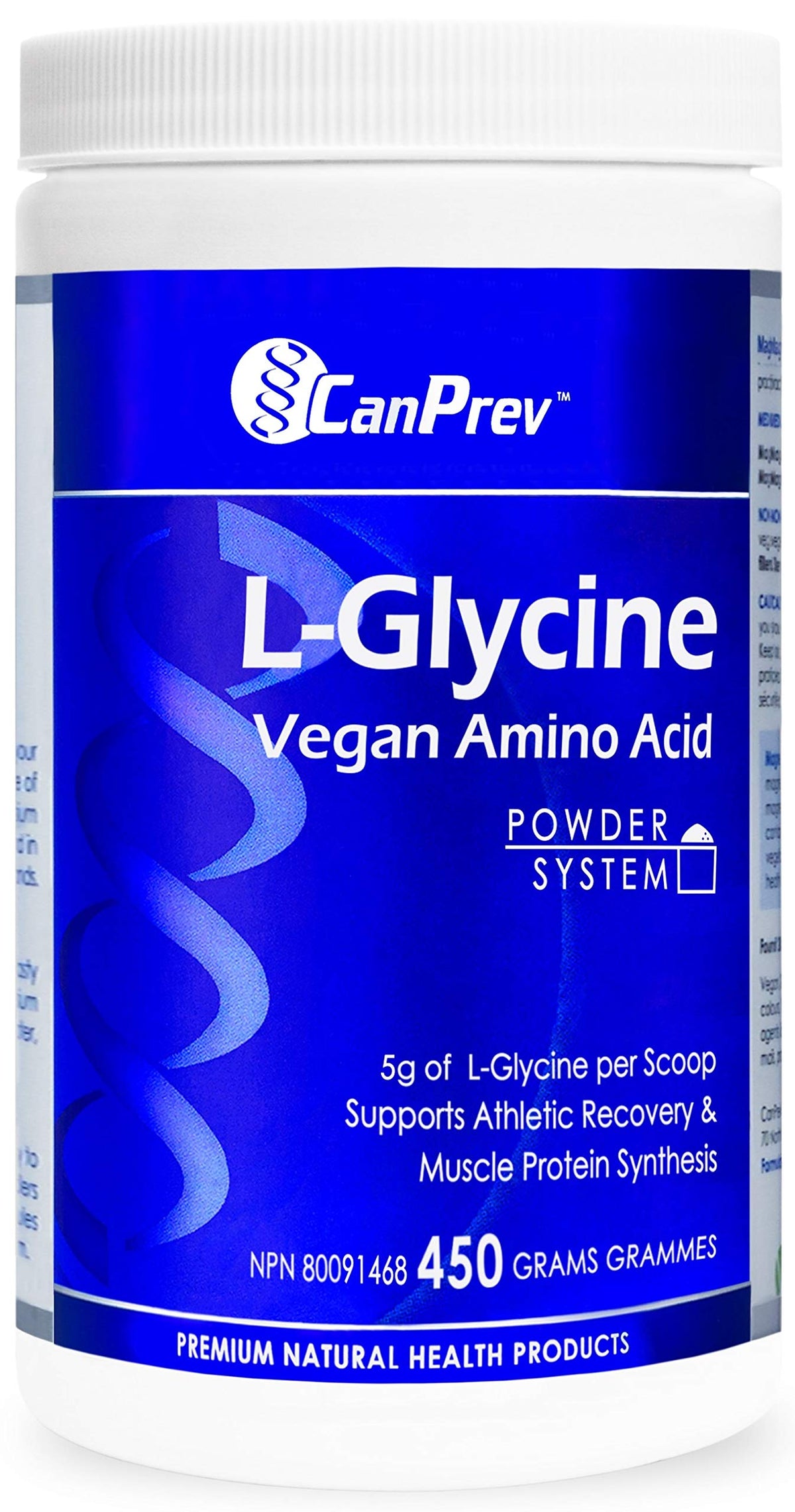 CanPrev L-Glycine Supplement Powder, Unflavoured, Vegan, 450g, 90 Servings