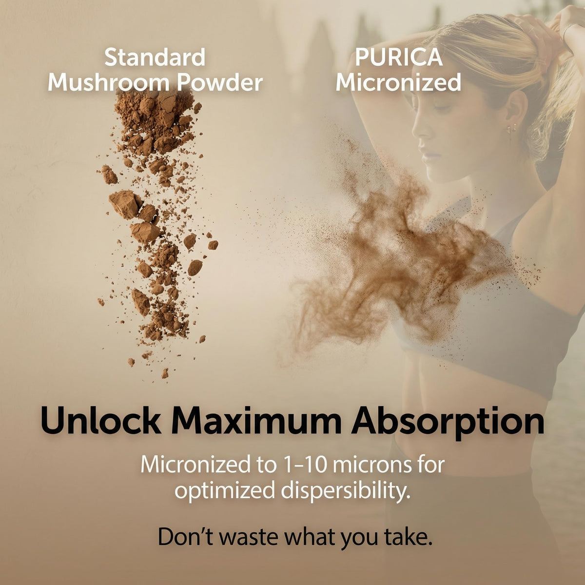 PURICA Complete 360 Lions Mane Ashwagandha Mushroom Capsules, 120 Capsules