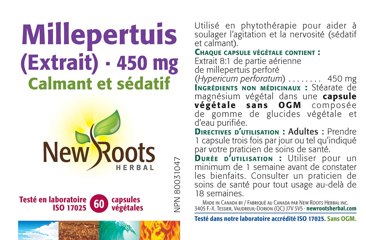 New Roots Herbal Hypericum Perforatum 8:1 Extract, 450 mg, 60 Capsules