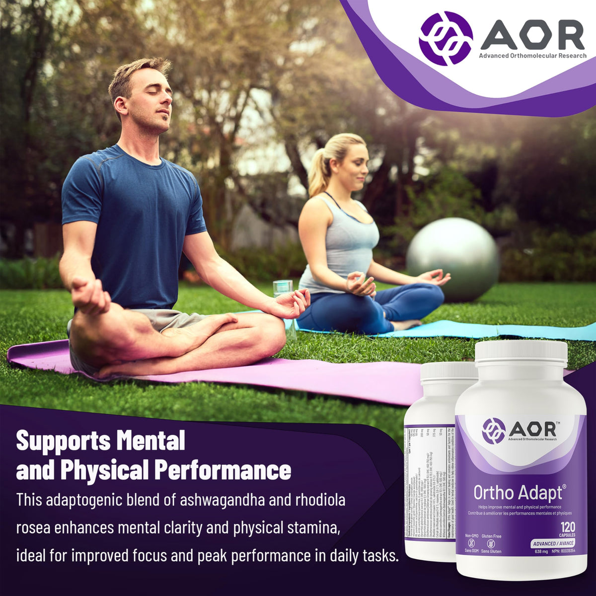 AOR Ortho Adapt, Adaptogen Blend, Rhodiola Rosea, GMO-Free, 120 Capsules