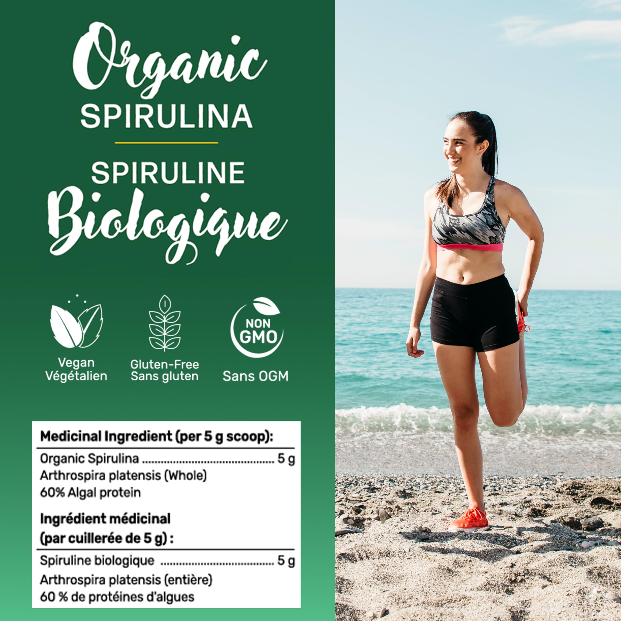 Gandalf Organic Spirulina Powder 300g 60-Servings - Pure Blue-Green Algae Superfood - Vegan, Packed with Iron, Antioxidants and Essential Nutrients, Perfect for Smoothies and Recipes