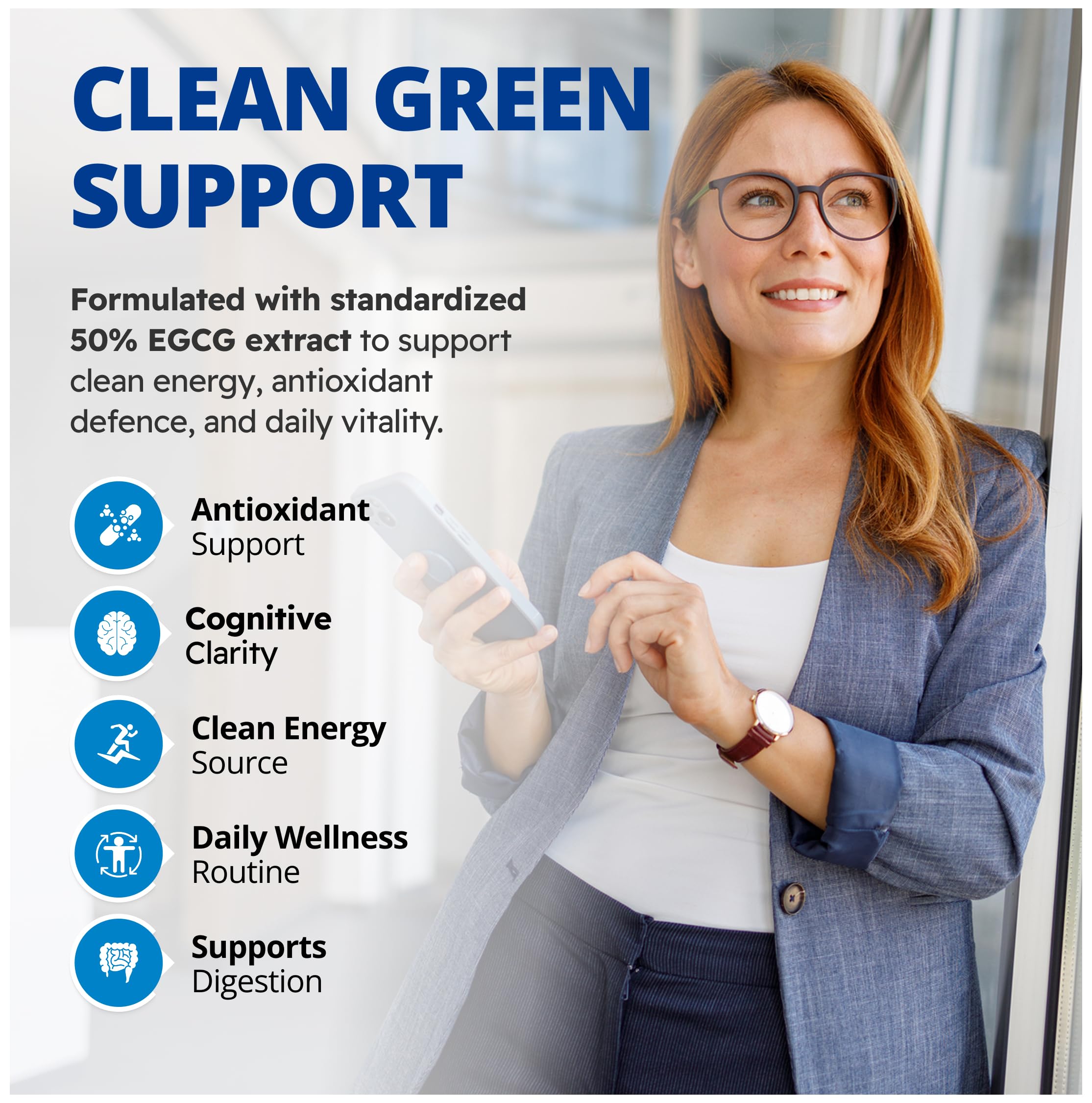 CanPrev Thé vert 120 capsules végétales Approvisionnement de 4 mois, extrait de thé vert 500 mg avec EGCG, favorise le métabolisme, la santé cardiovasculaire, la fonction cognitive et le bien-être digestif, végétalien sans OGM, formule antioxydante