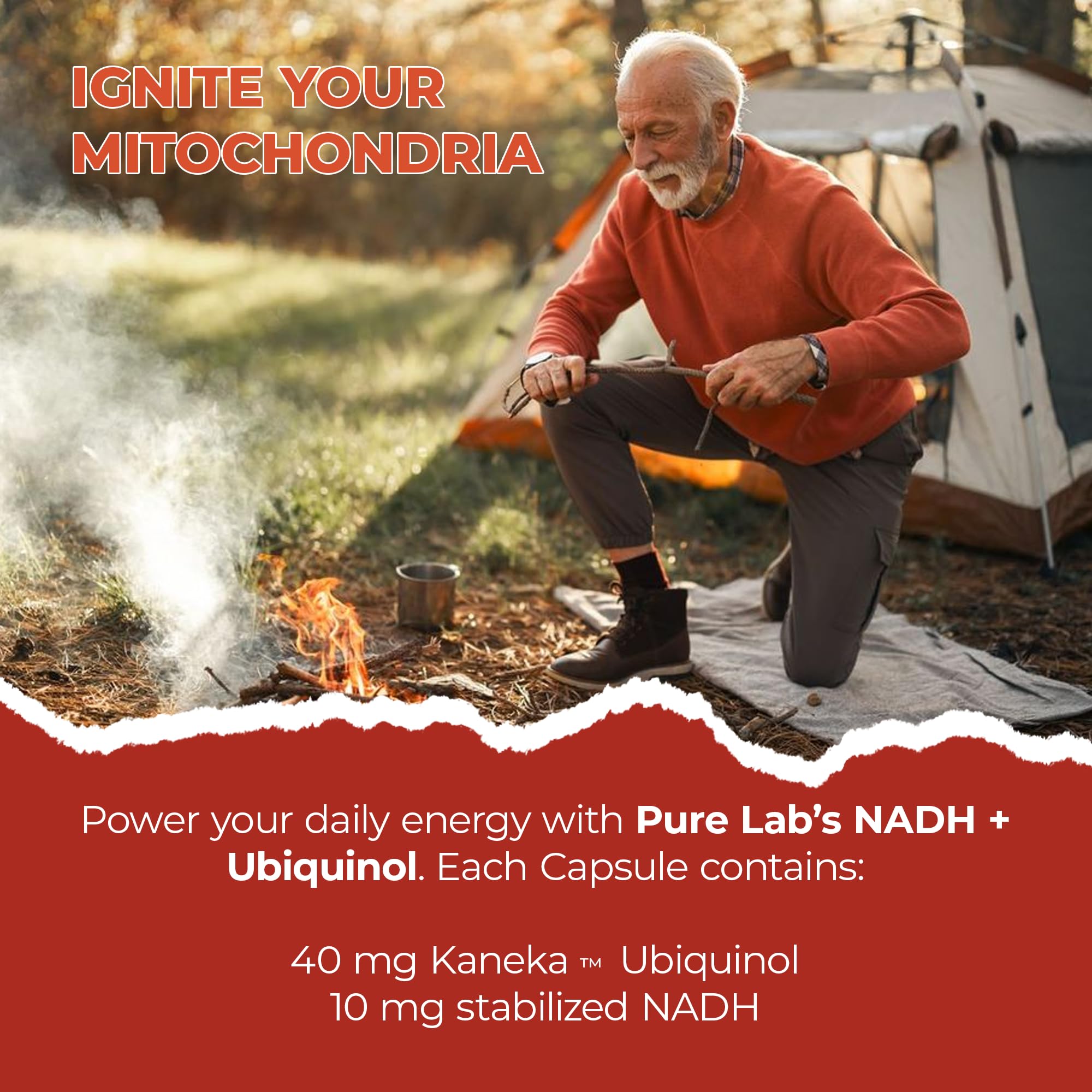 Pure Lab Vitamins | NADH Nicotinamide Adénine Dinucléotide + CoQ10 Ubiquinol