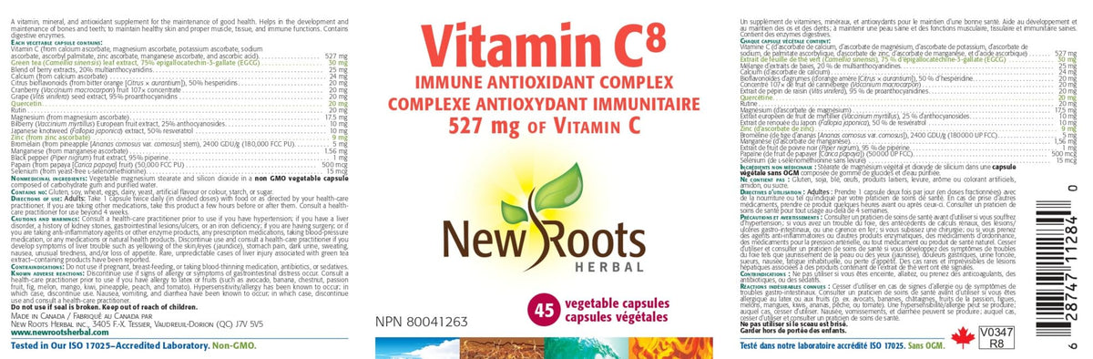 New Roots Herbal Vitamin C8, Buffered Vitamin C Capsules, Immune Support