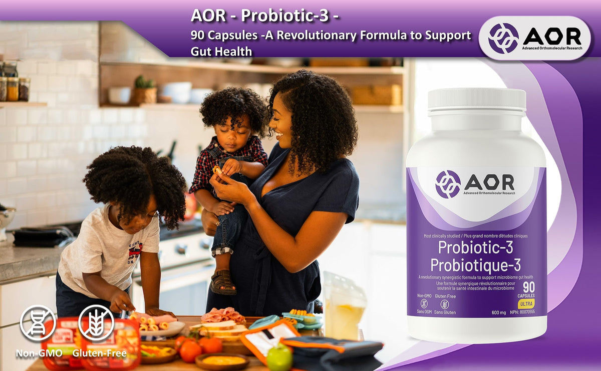 AOR Probiotic 3, Probiotics, Intestinal Health, 90 Capsules, 45 Day Supply