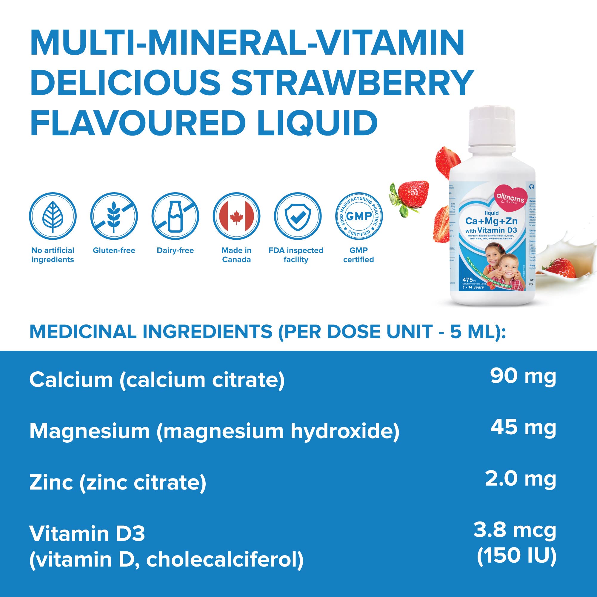 AllMom's Choice Ca + Mg + Zn with Vitamin D3