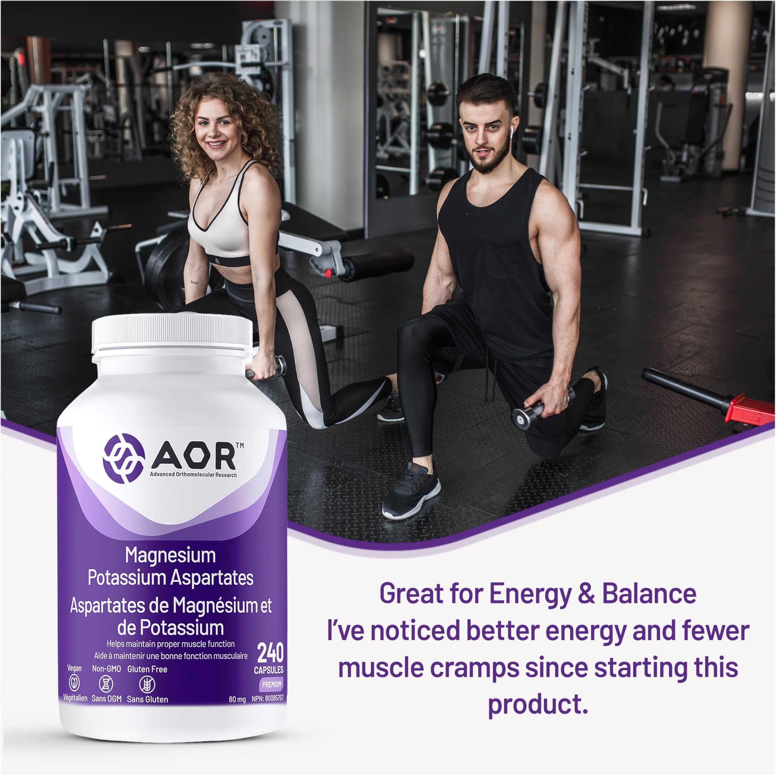 AOR Magnésium Potassium Aspartate 80mg