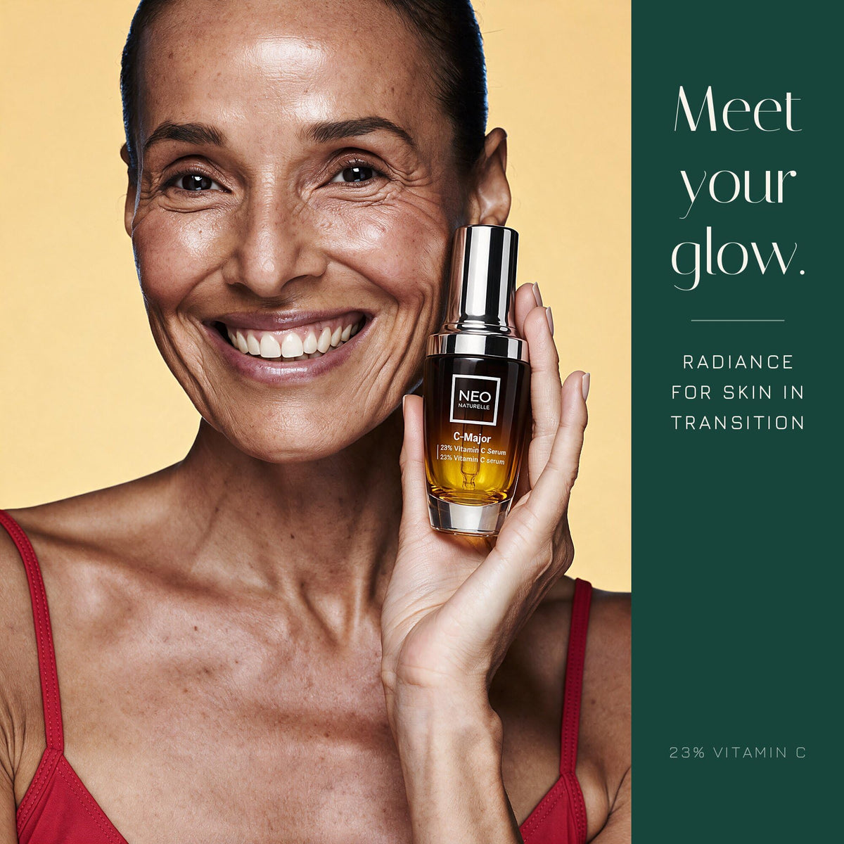 Neo Naturelle C-Major Vitamin C Serum 23% | THD Ascorbate Face & Eye Serum for Mature, Menopausal & Sensitive Skin | Brightening, Dark Spot & Radiance Care | Natural, Vegan, Made in Canada | 30 mL