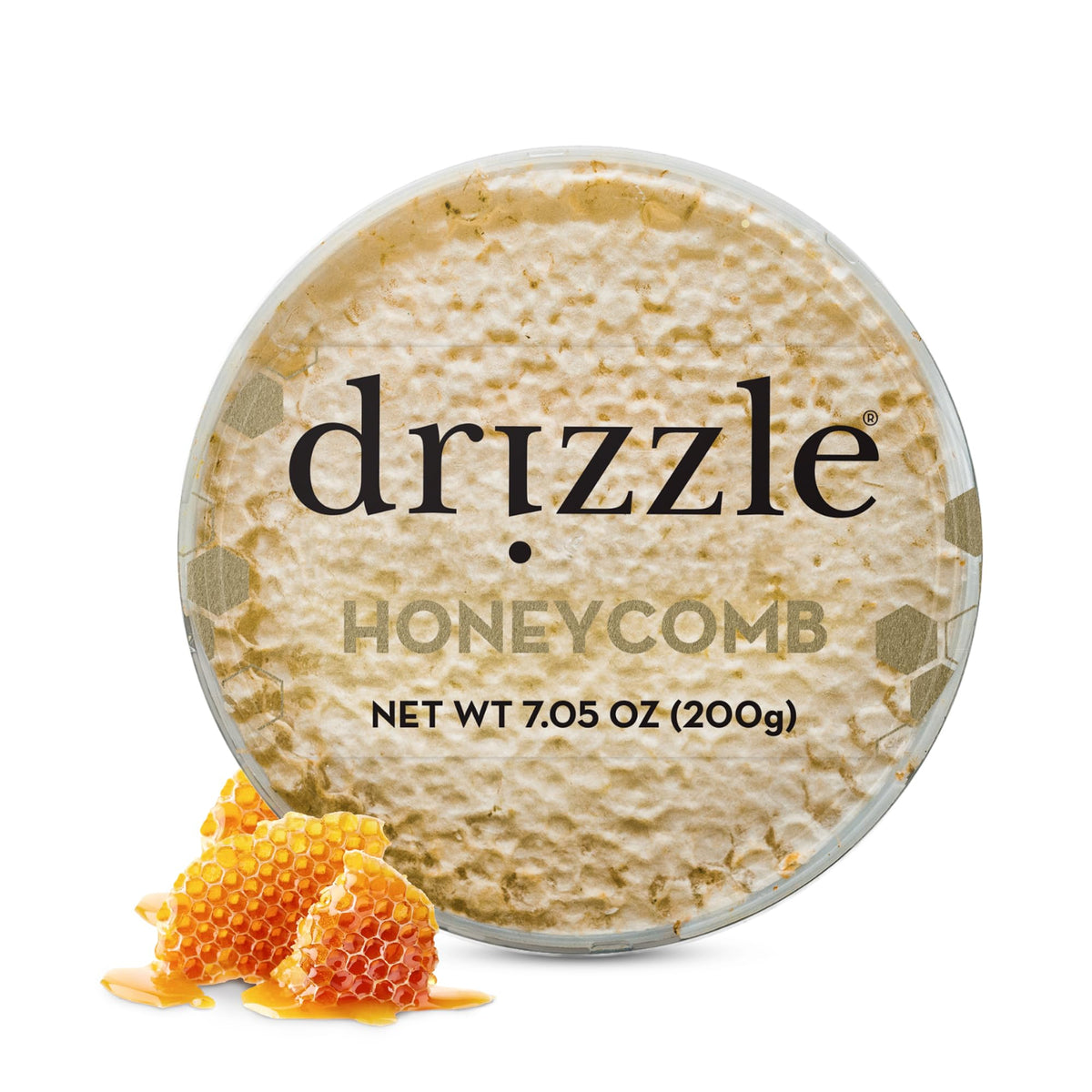Drizzle Raw Honeycomb, 100% Edible Comb Honey for Cheese Boards, 200 g/7 oz