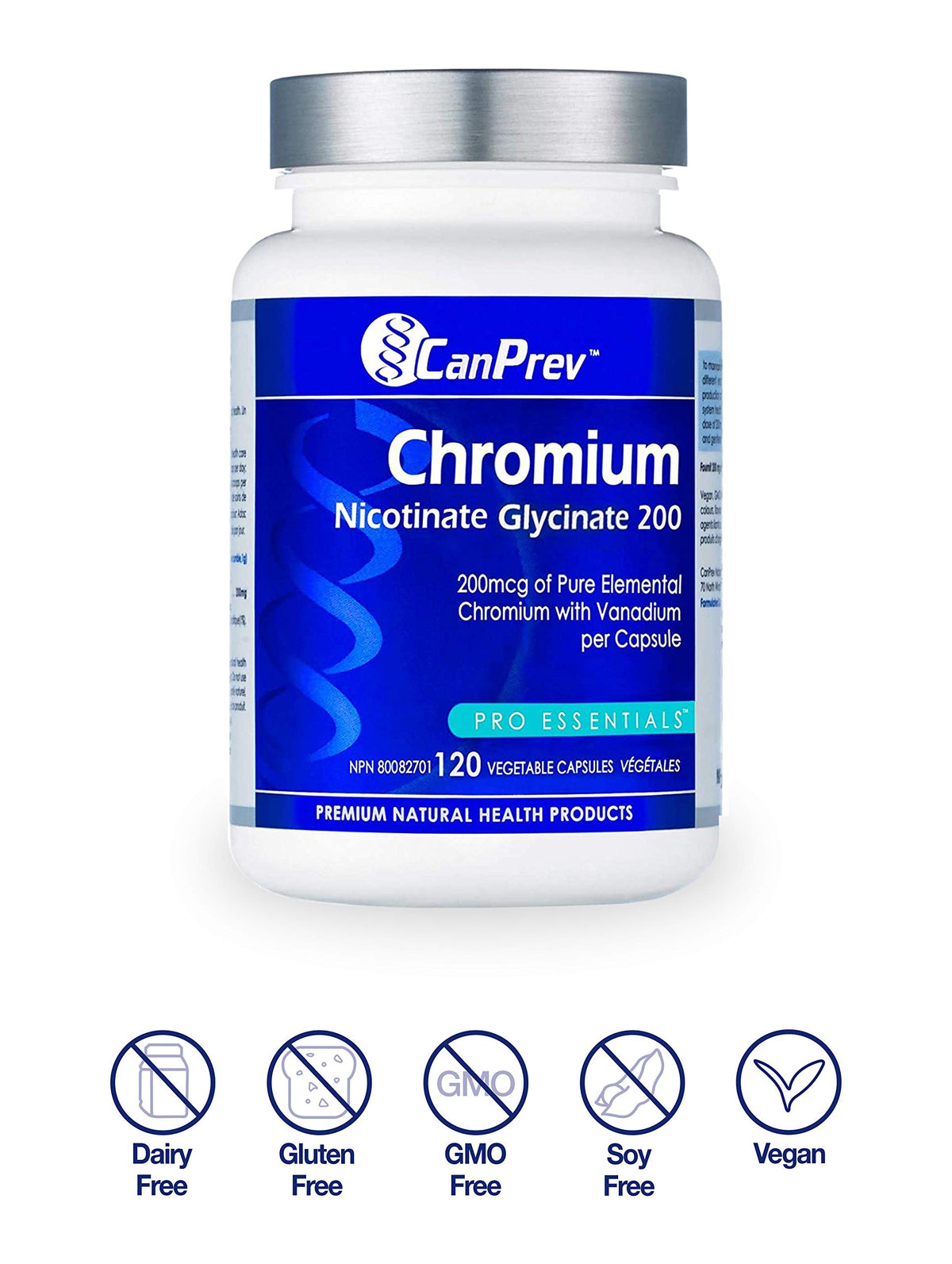 CanPrev Chromium Nicotinate Glycinate Capsules, 120 Caps, 60-120 Day Supply