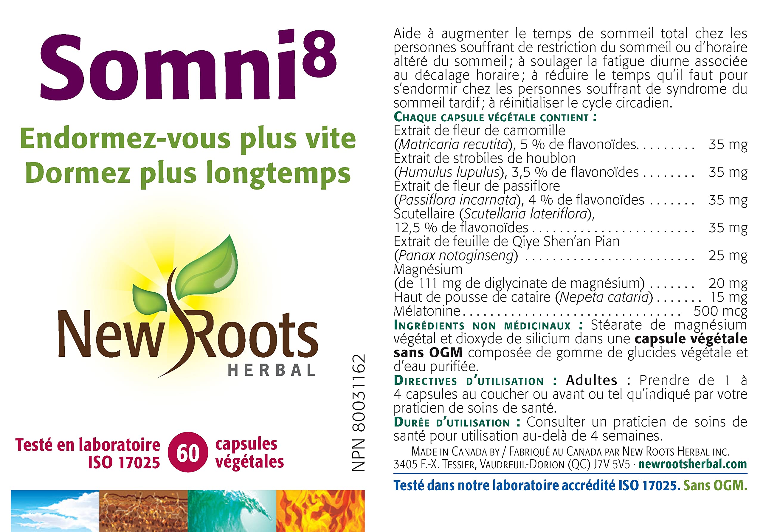 New Roots Herbal - Sommeil8-120 gélules - Endormez-vous plus vite Restez endormi plus longtemps