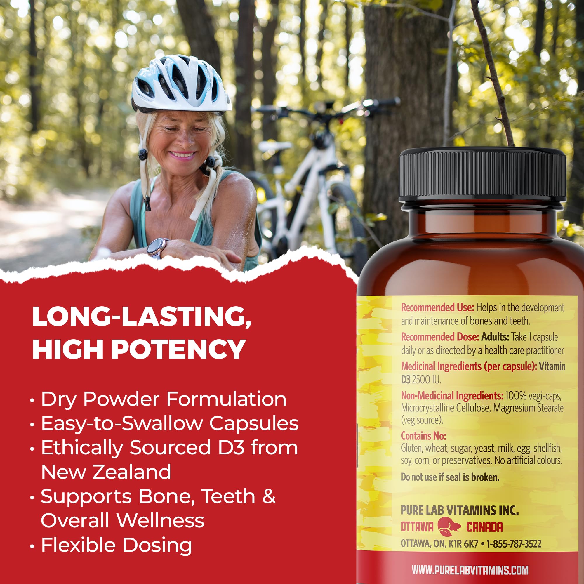 Pure Lab Vitamins Vitamine D3 2500 UI - 240 gélules végétales